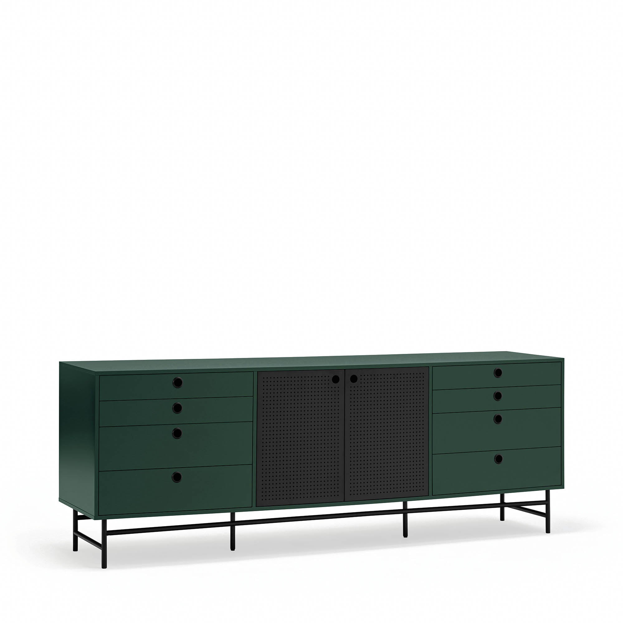 PUNTO Sideboard in Dark Green & Black by Teulat