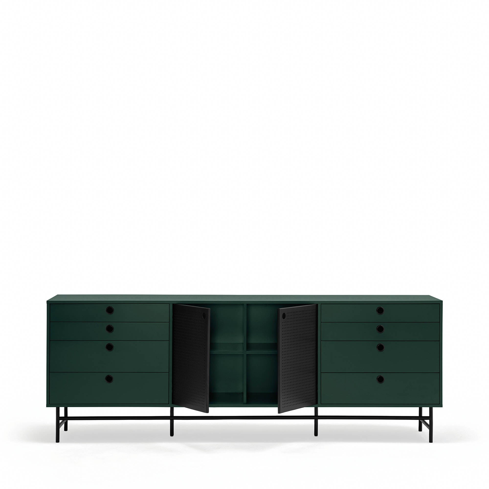 PUNTO Sideboard in Dark Green & Black by Teulat