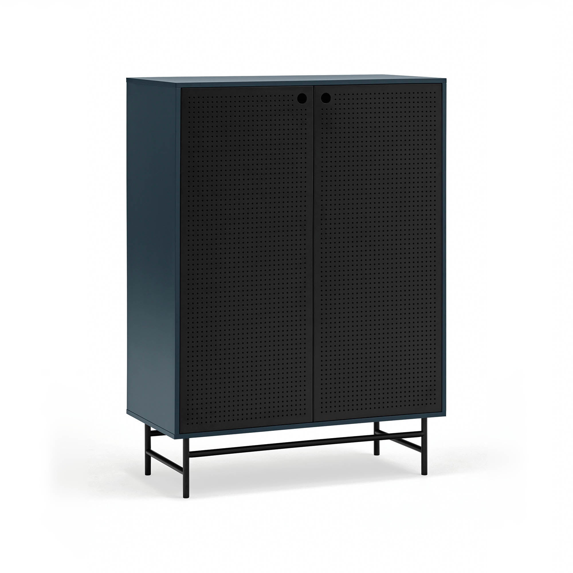 Occasional Cabinet Punto 2D/4Inner Drawers Black/B