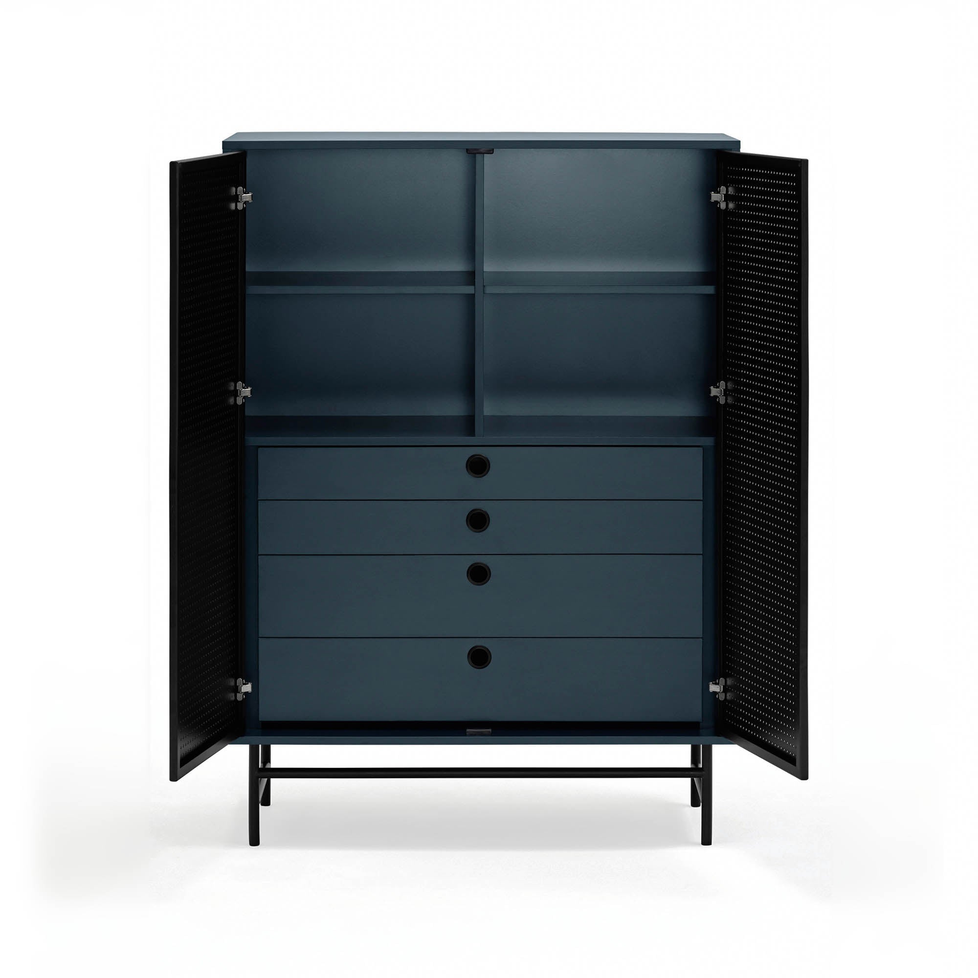 Occasional Cabinet Punto 2D/4Inner Drawers Black/B