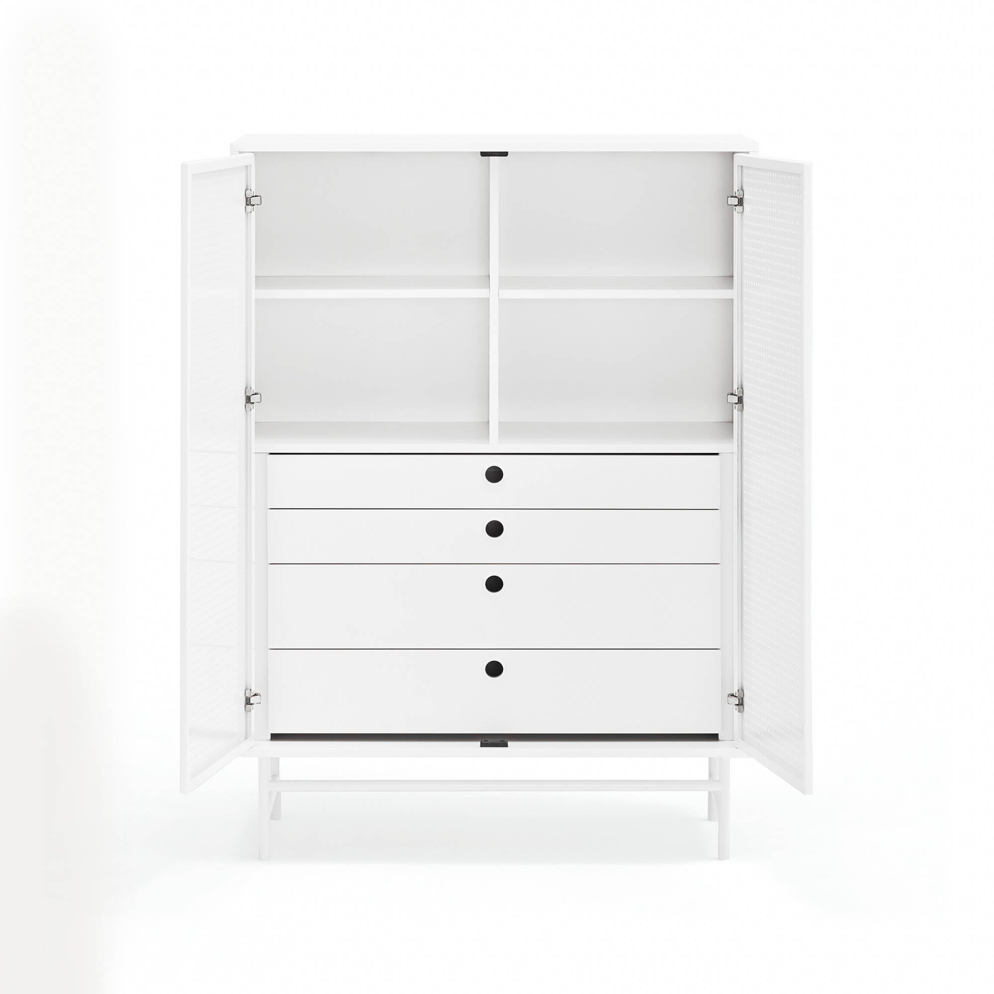 Occasional Cabinet Punto 2D/4Inner Drawers White