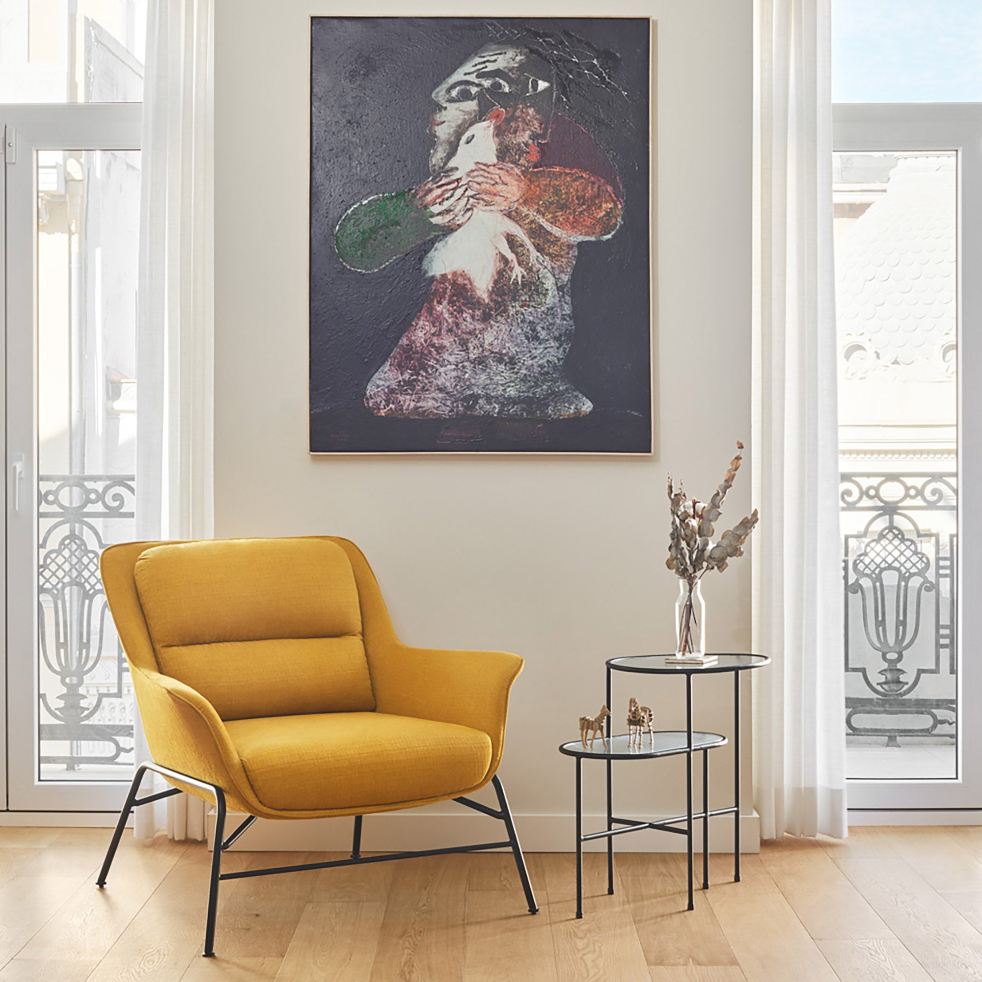 Armchair Sadira Mustard (1 Piece Per Box)Ox