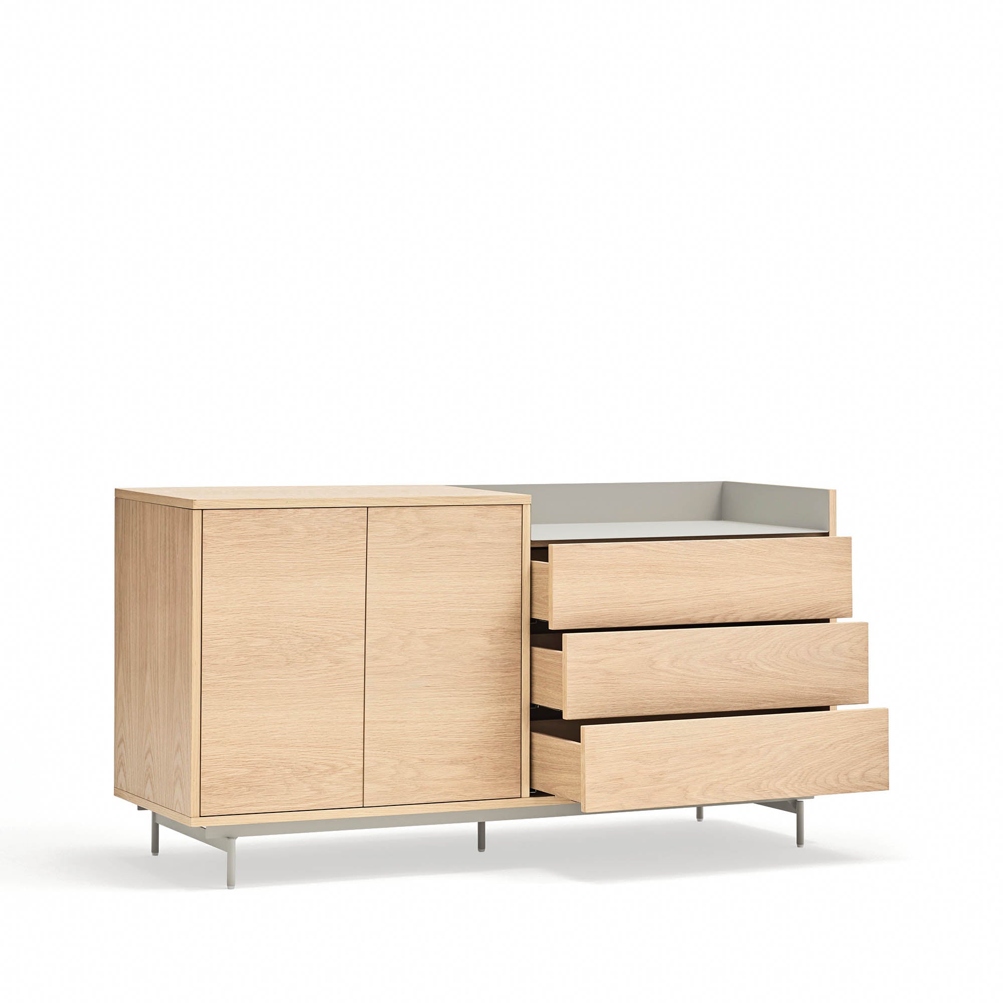Sideboard Valley 2D3Dr Oak Metal Tray/ Legs Light