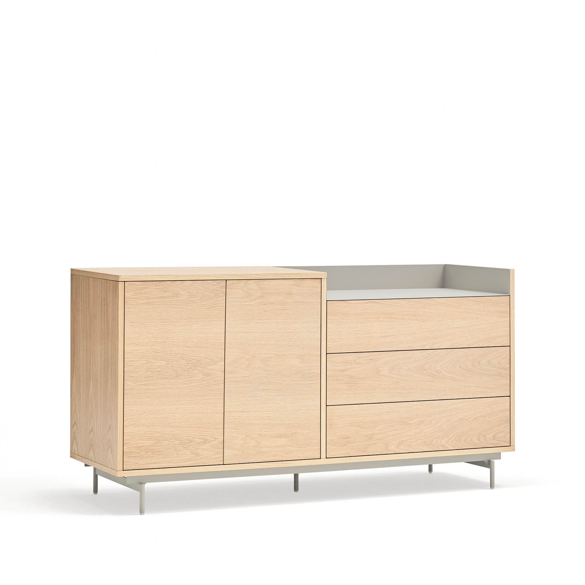 Sideboard Valley 2D3Dr Oak Metal Tray/ Legs Light
