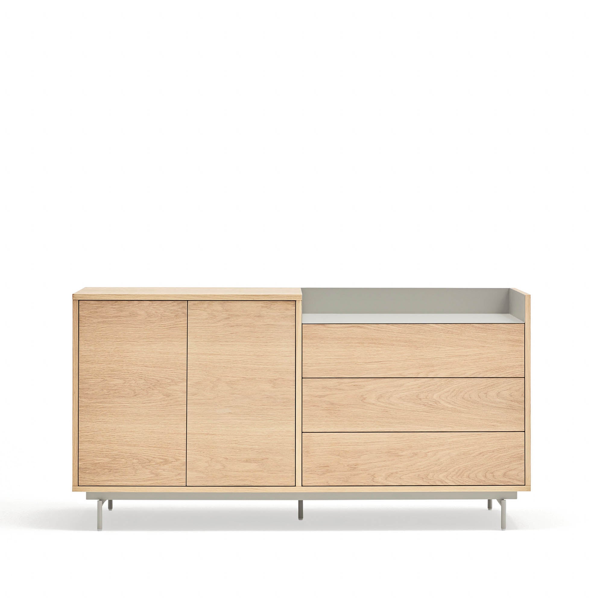 Sideboard Valley 2D3Dr Oak Metal Tray/ Legs Light