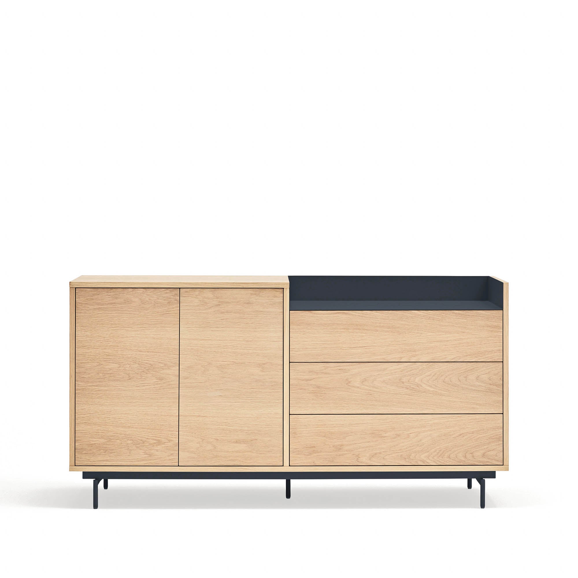 Sideboard Valley 2D3Dr Oak Metal Tray/ Legs Dark B