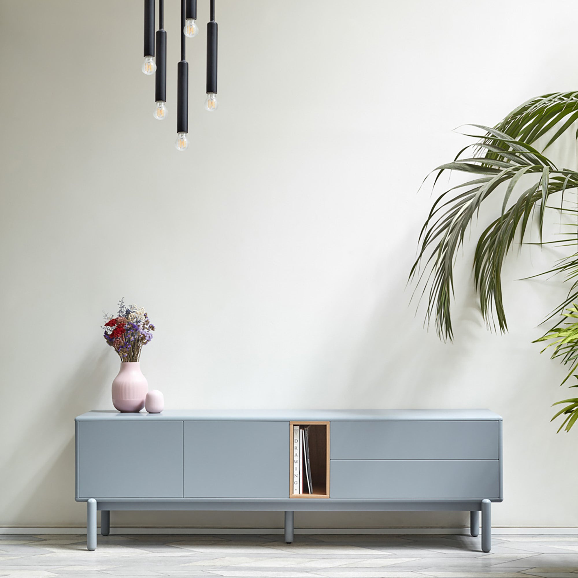 Tv Cabinet Corvo 2D2Dr1H 180Cm Pearl Grey