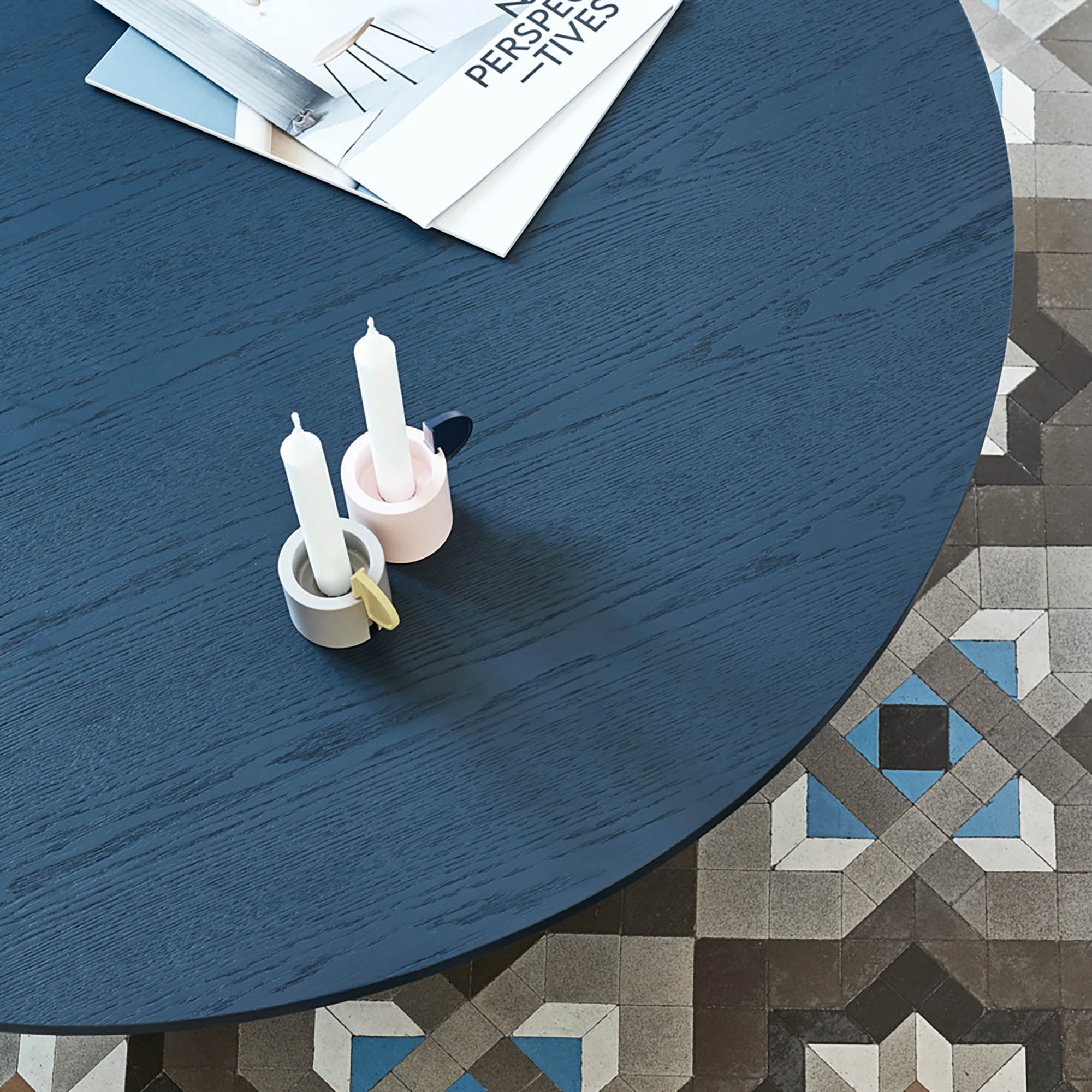 Round Coffee Table Cep 110Cm Blue