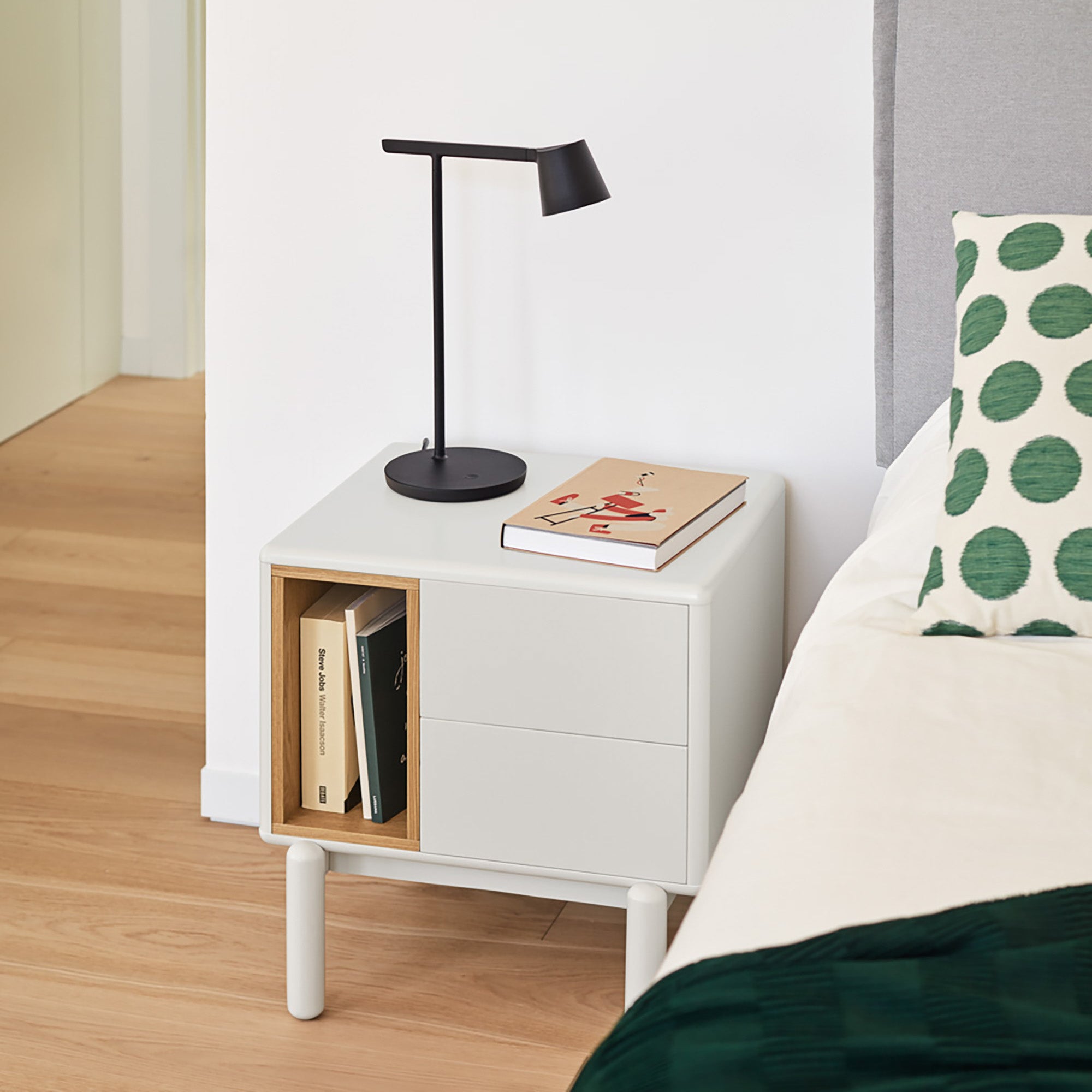 Bedside Table Corvo 2C1H Cream