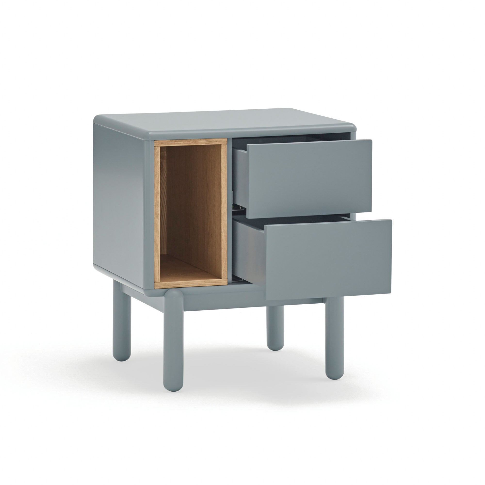 Bedside Table Corvo 2C1H Pearl Grey