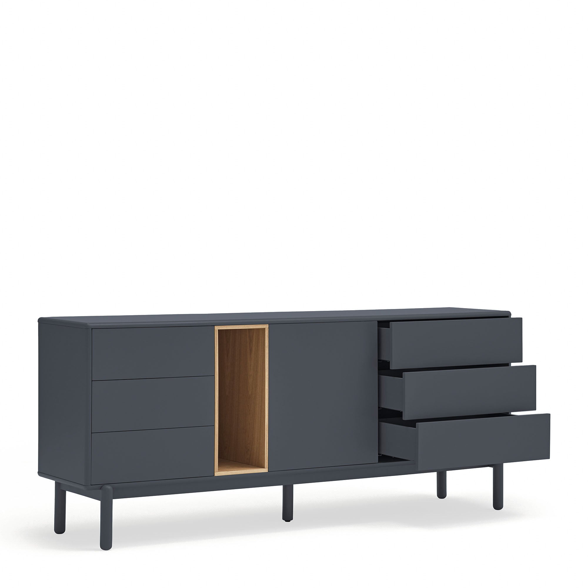 Sideboard Corvo 1D6Dr1H 180Cm Anthracite Gray