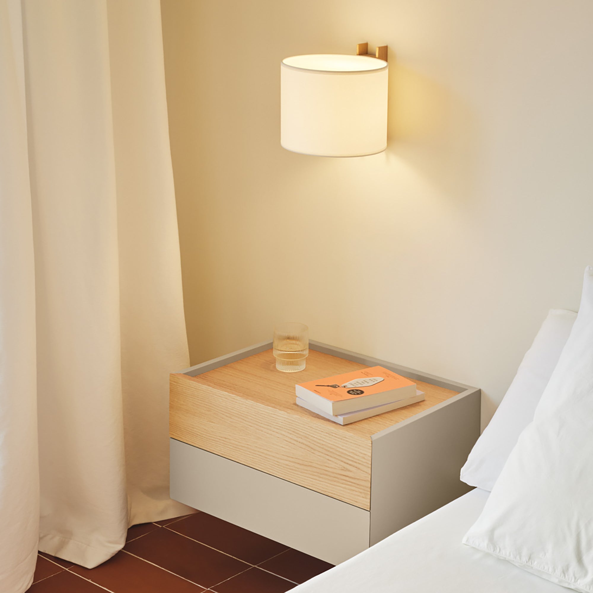 Bedside Table Otto 2Dr Sand/Oak