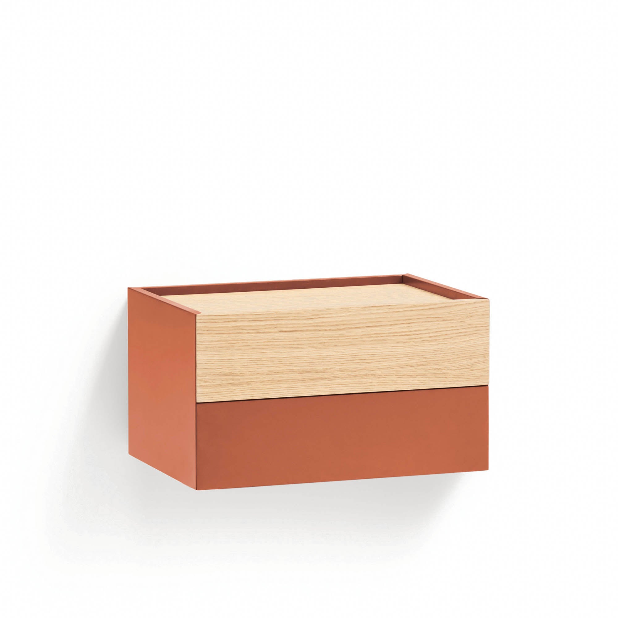 Bedside Table Otto 2Dr Brick/Oak