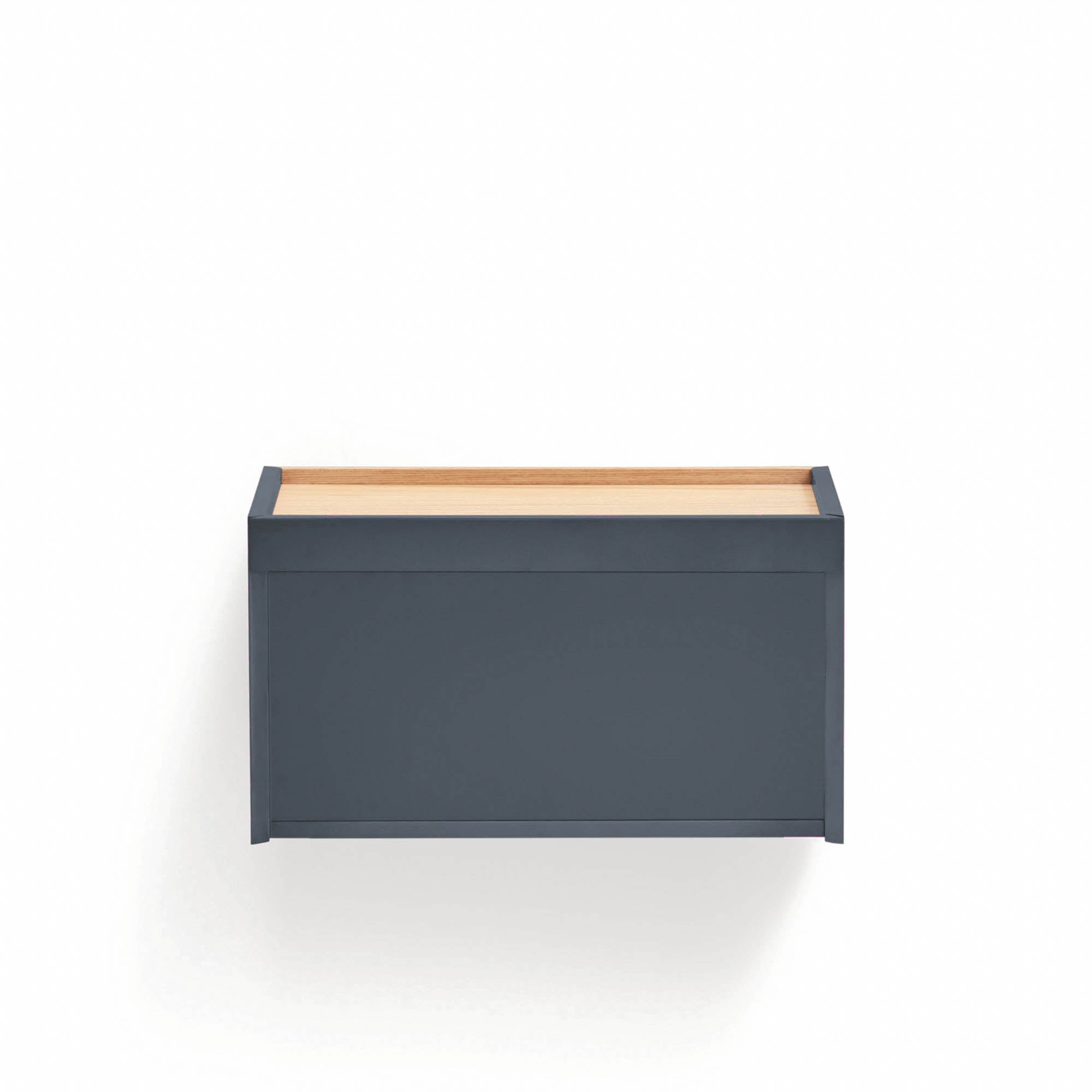 OTTO Bedside Table with 2 Drawers in Anthracite Grey & Oak by Teulat
