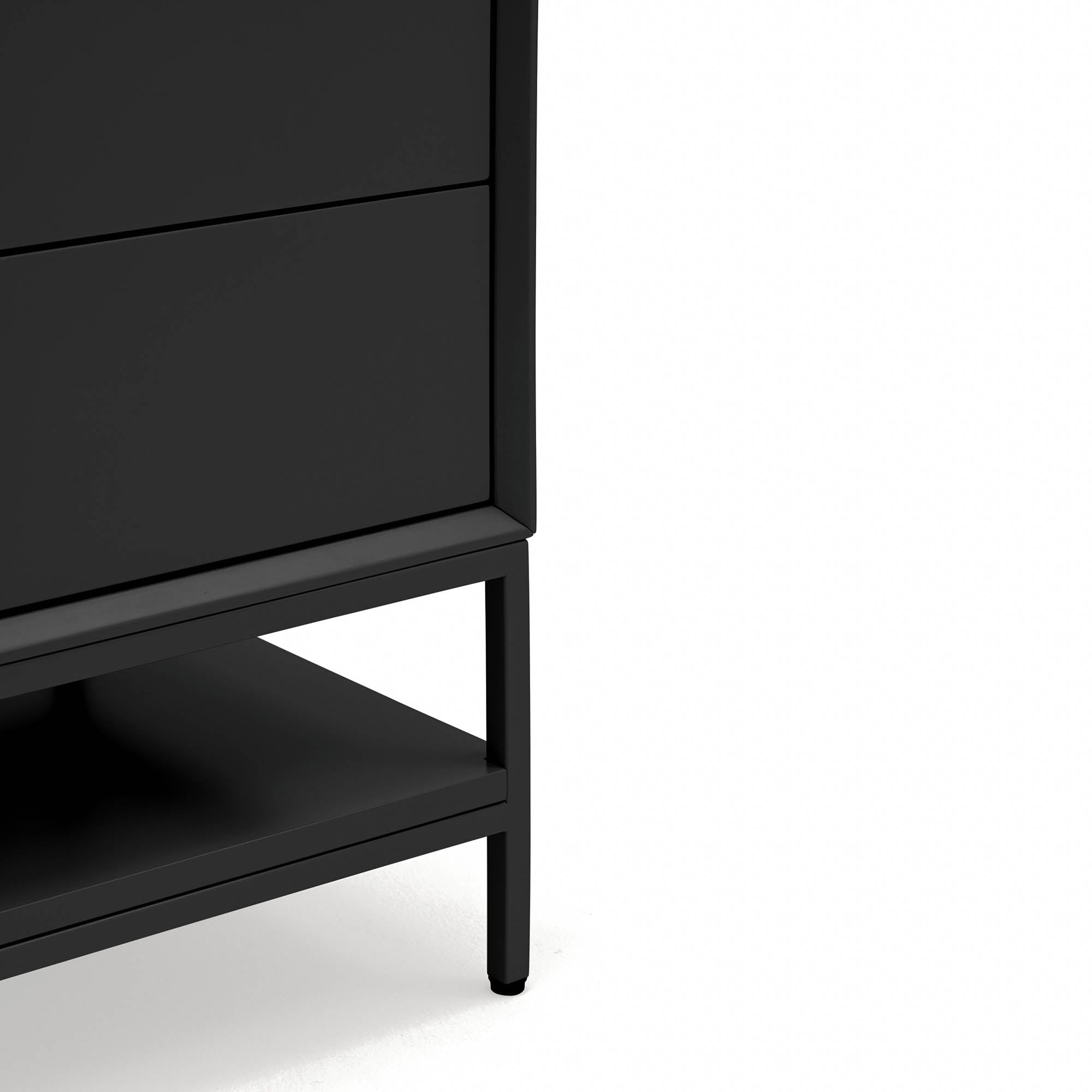 PLATT Bedside Table with 2 Drawers in Black by Teulat