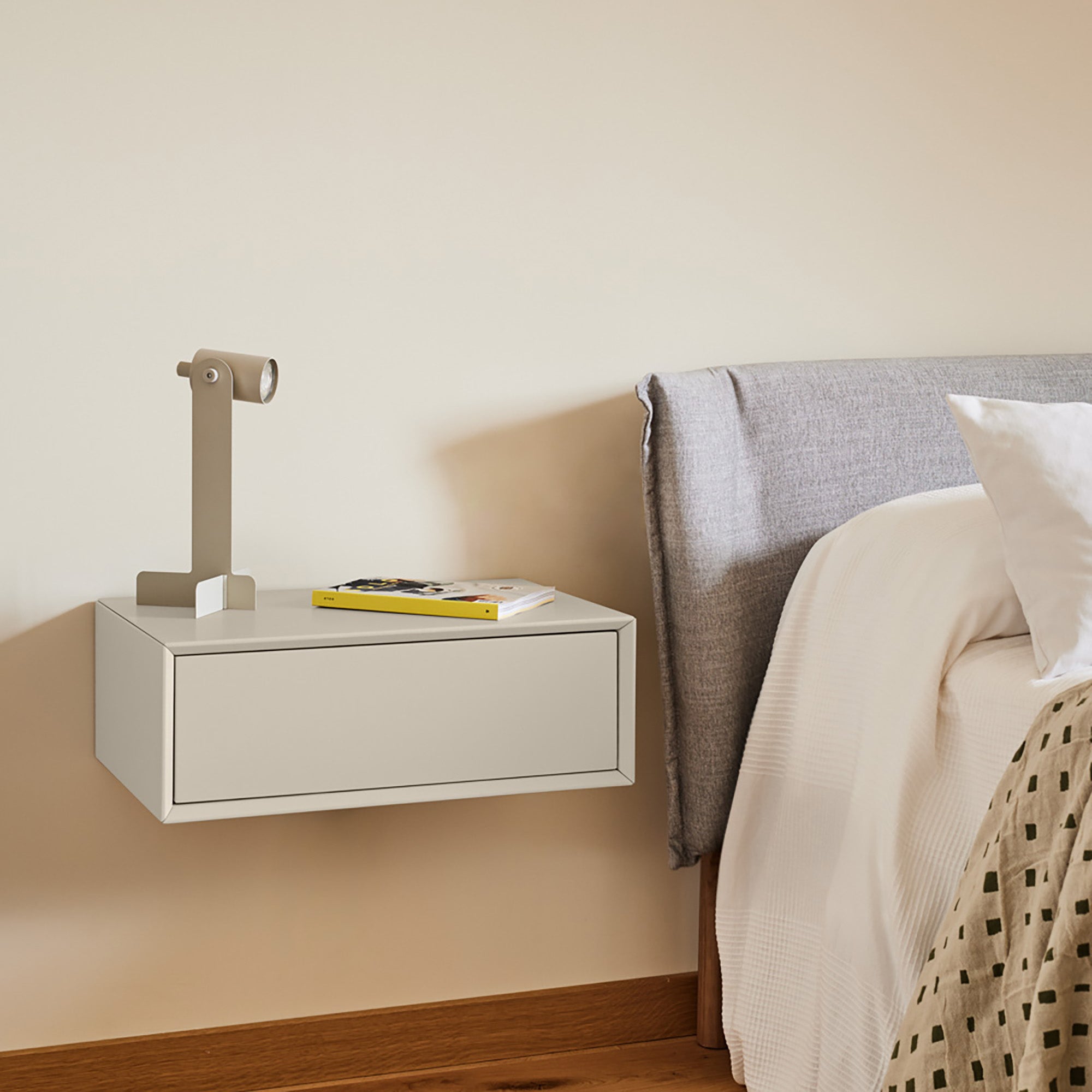 Bedside Table Platt 1Dr Suspended Sand