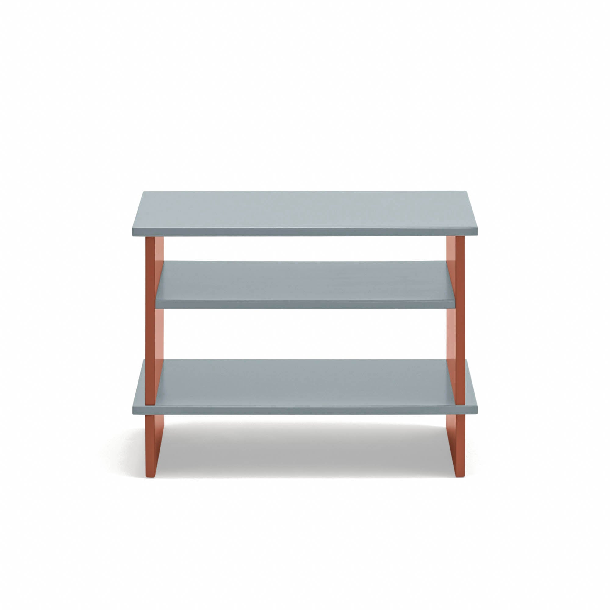 Bedside Table Inari 2 Shelves Pearl Grey/Brick