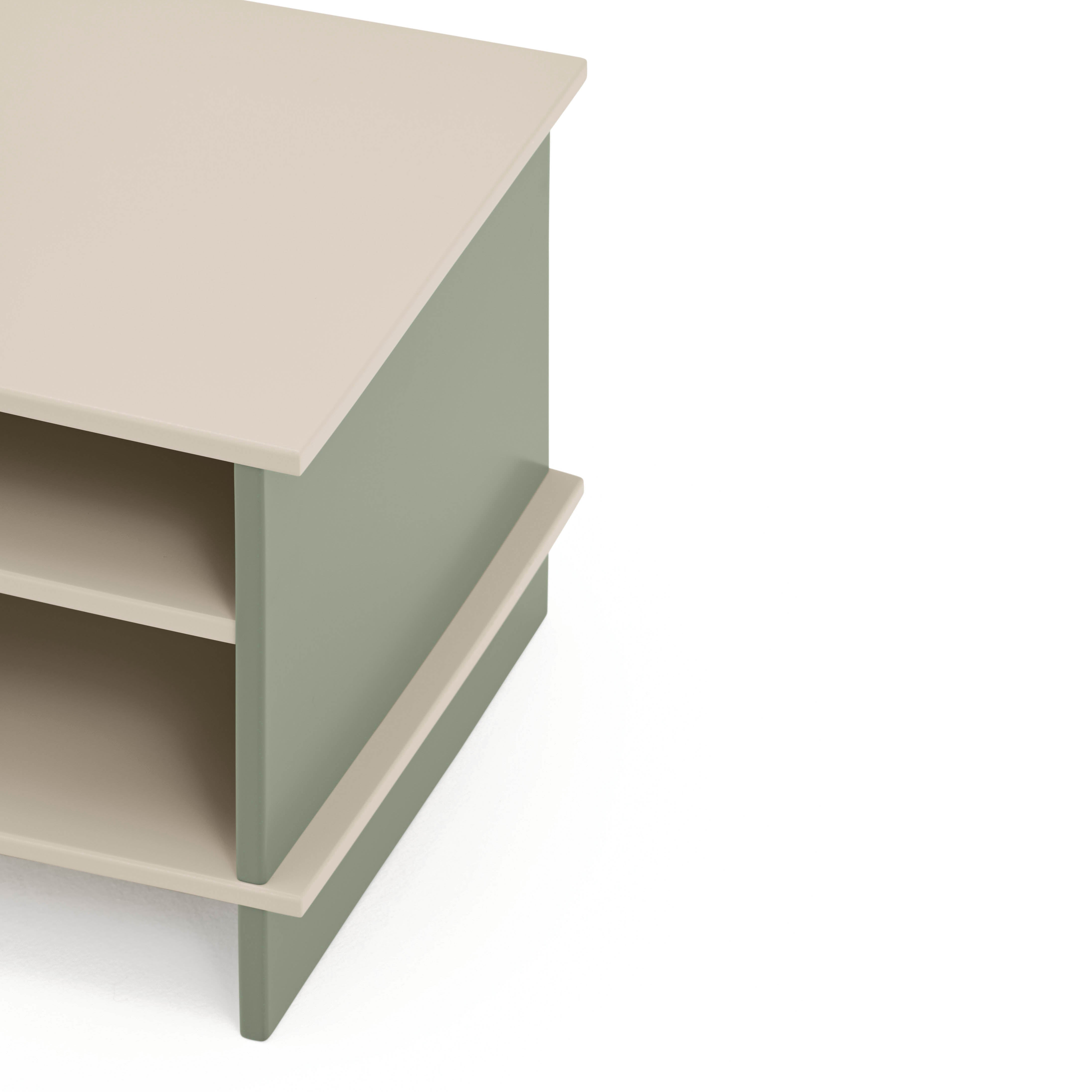 Bedside Table Inari 2 Shelves Sand/Green