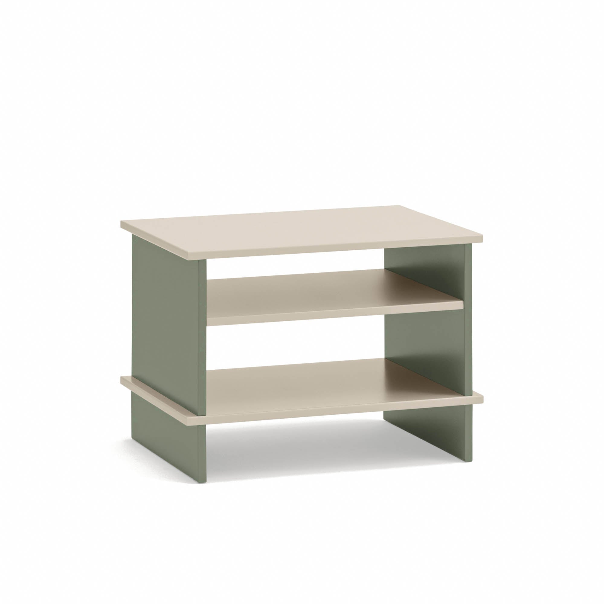 Bedside Table Inari 2 Shelves Sand/Green