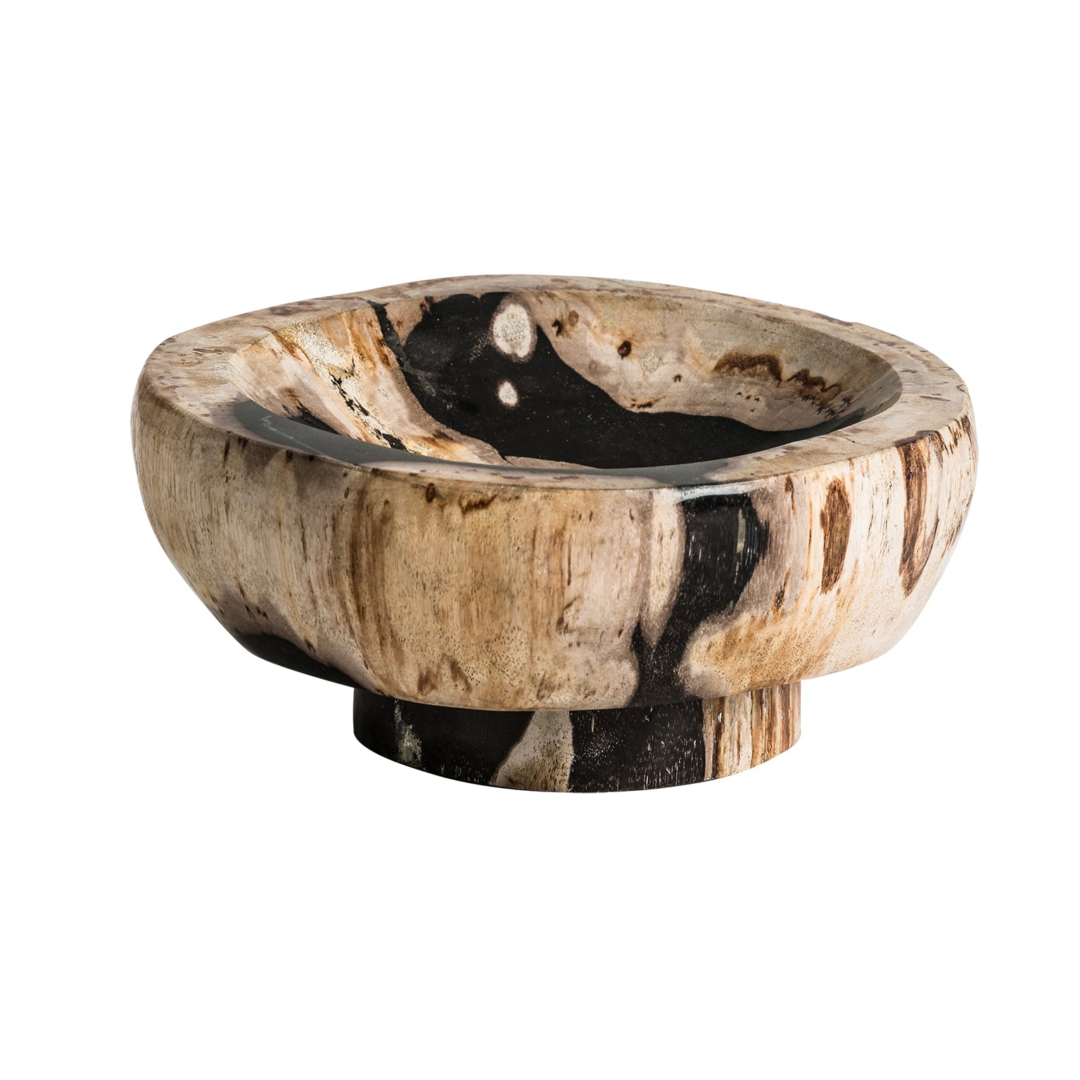 Petrified Wood Bowl - Multicolored Ethnic Decorative