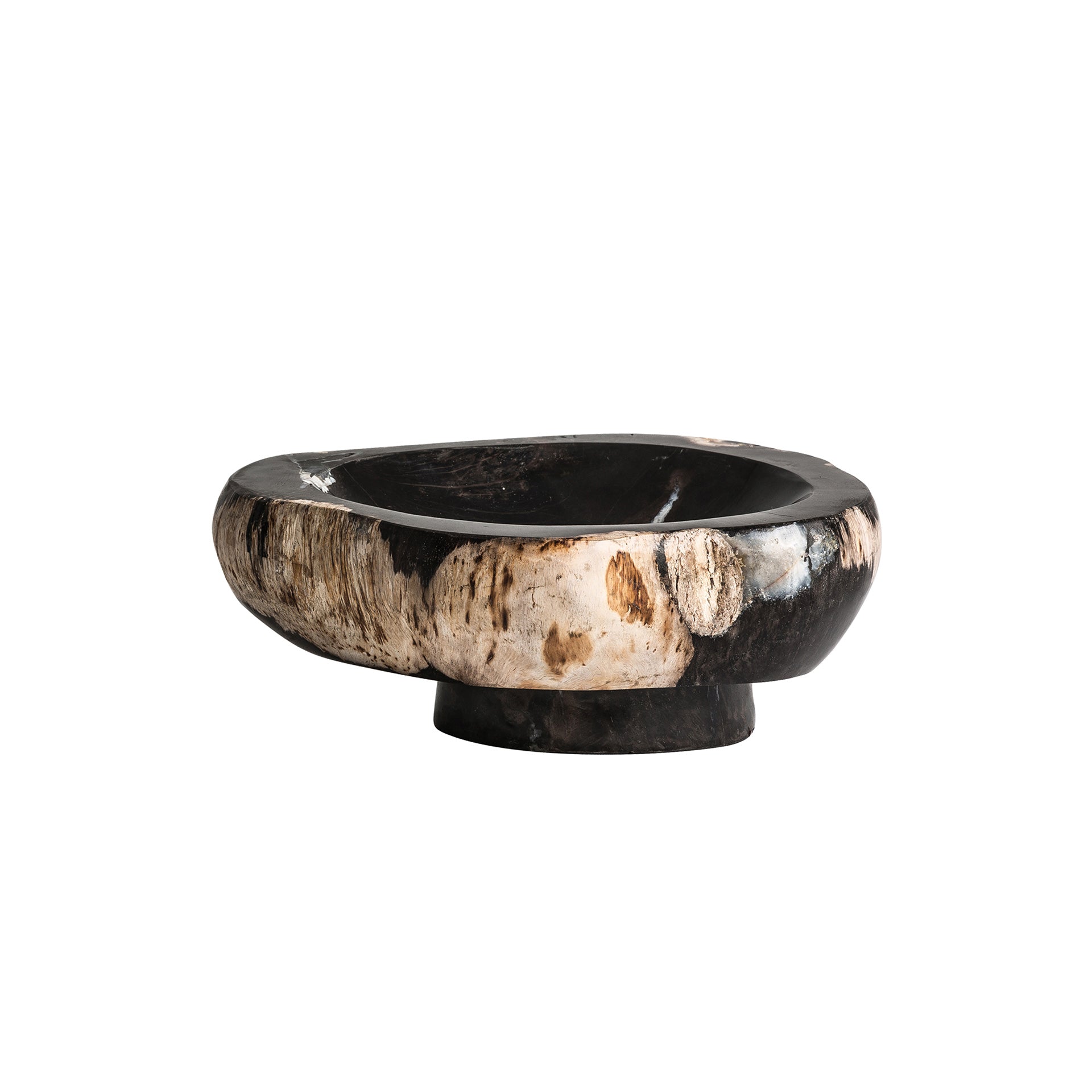 Petrified Wood Bowl - Multicolored Ethnic Decorative
