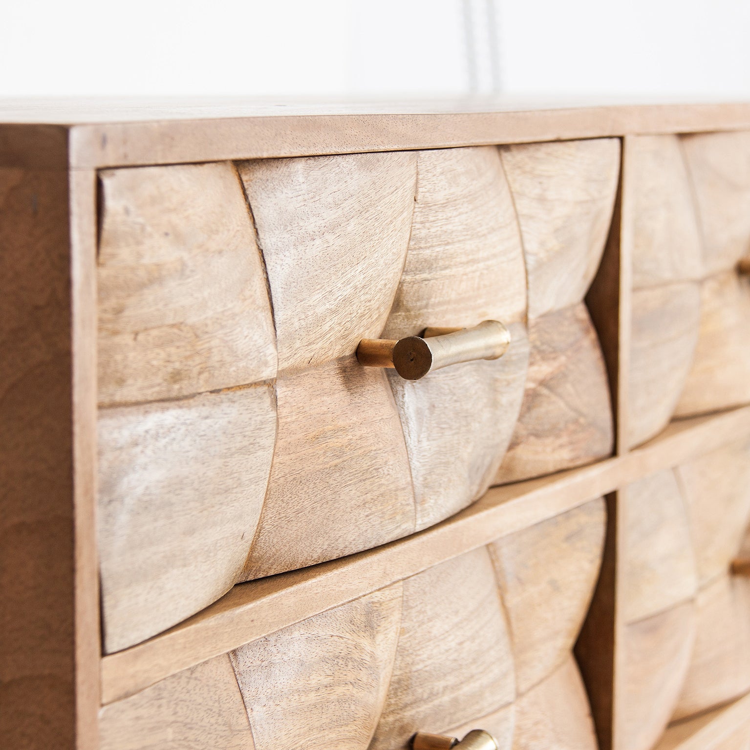 KUSEL Contemporary Chest of Drawers - Brown Iron & Mango Wood