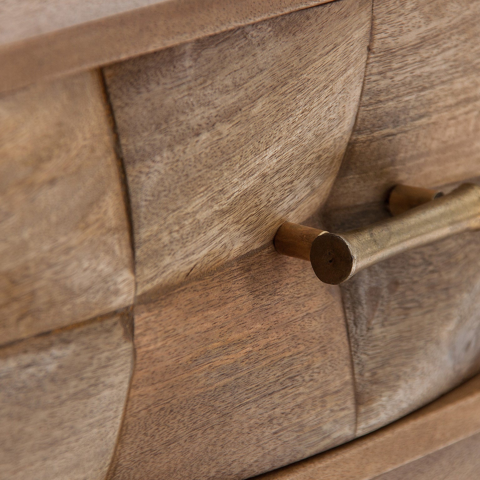 KUSEL Contemporary Chest of Drawers - Brown Iron & Mango Wood