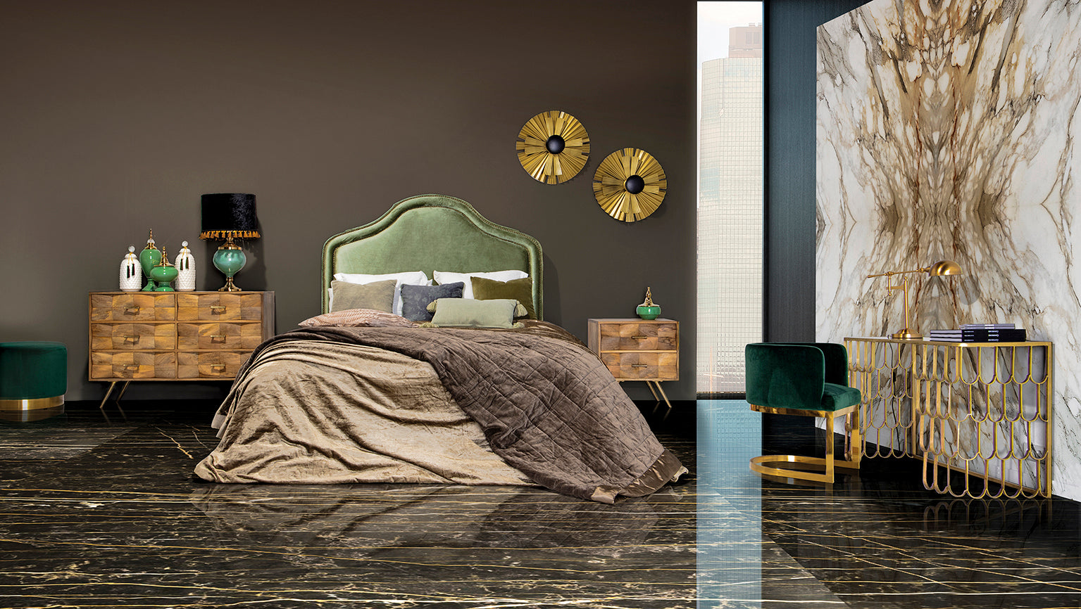 KUSEL Contemporary Chest of Drawers - Brown Iron & Mango Wood