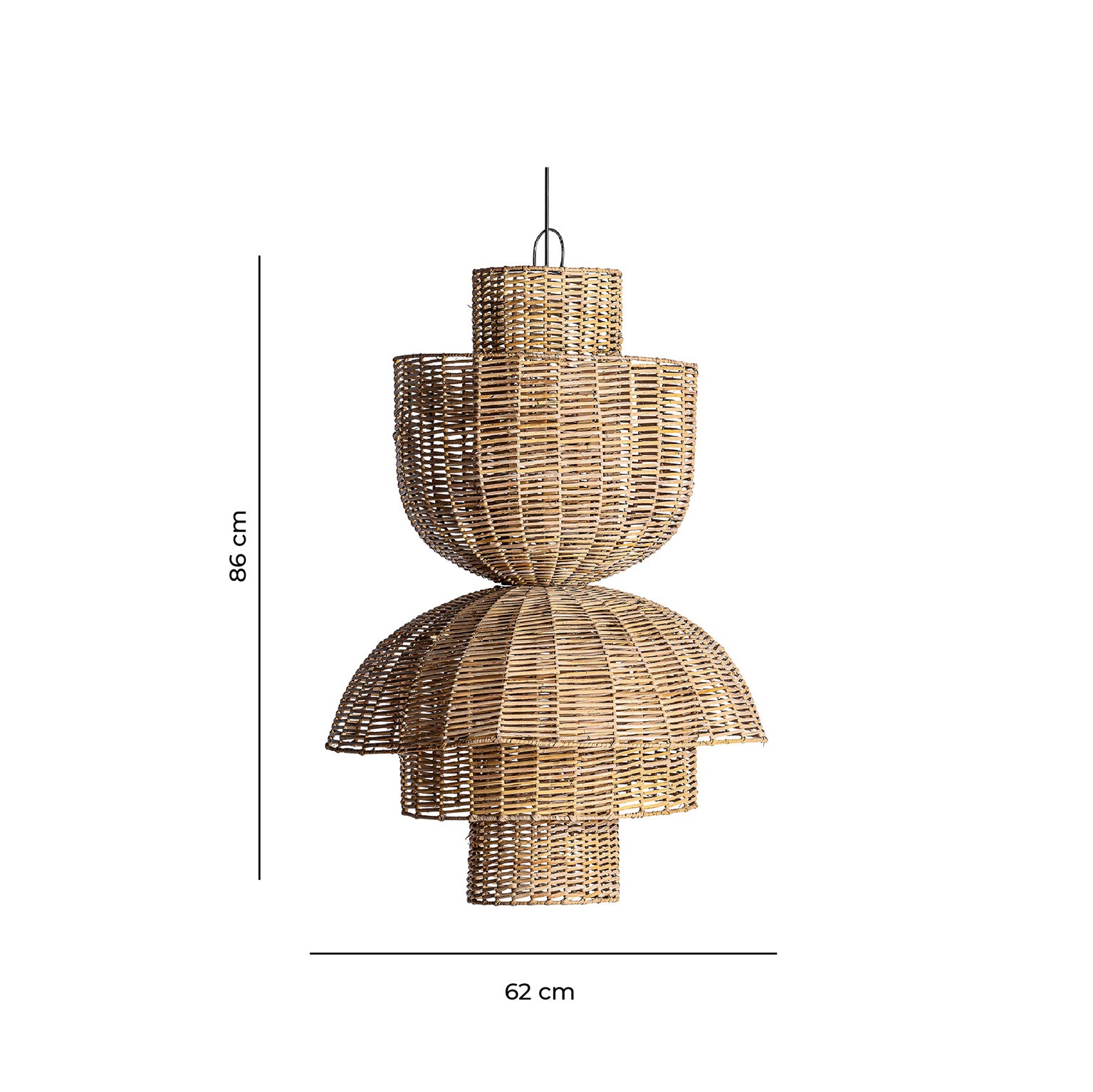 PLISSÉ RATTAN CEILING LAMP