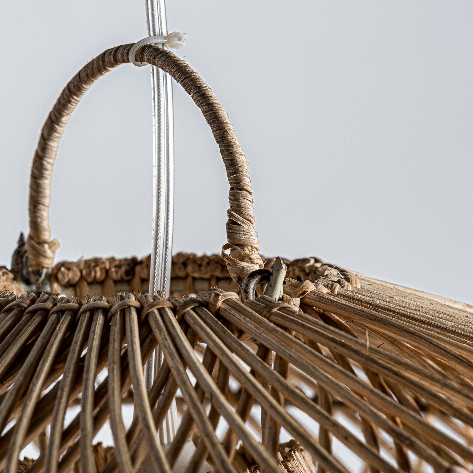 Brown Rattan Ceiling Lamp - Contemporary Style
