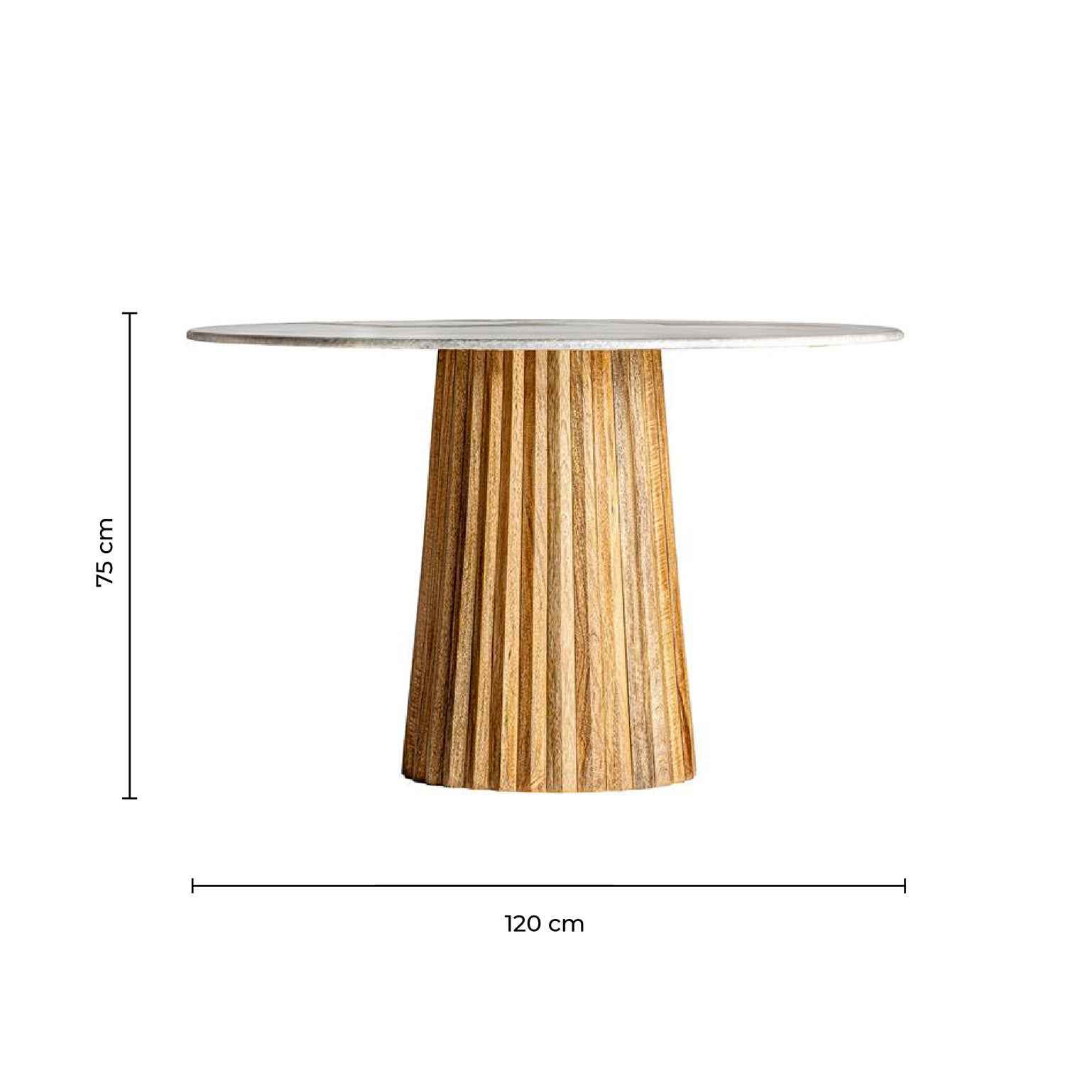PLISSÉ WOOD DINING TABLE
