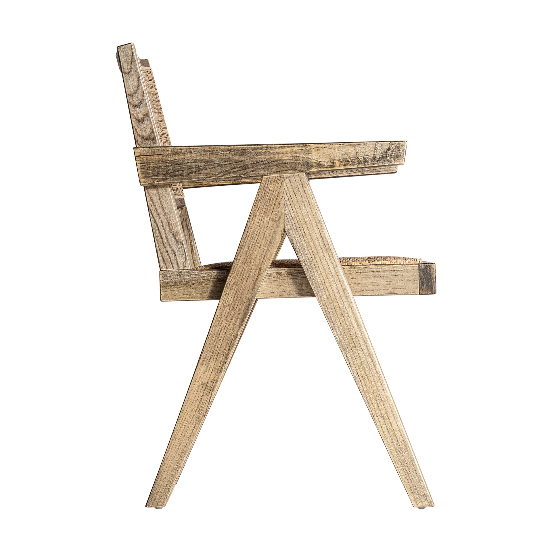 Cieza Contemporary Dining Chair - Natural Elm & Rattan
