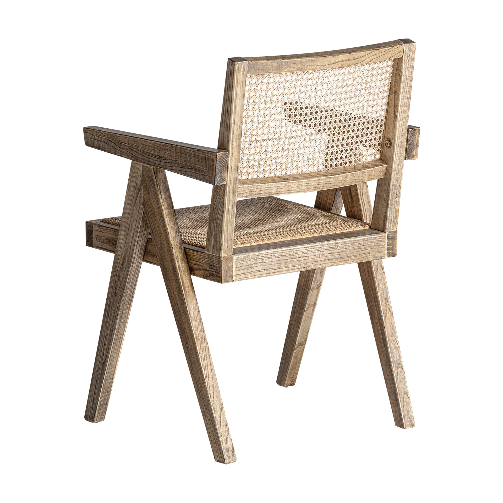 Cieza Contemporary Dining Chair - Natural Elm & Rattan