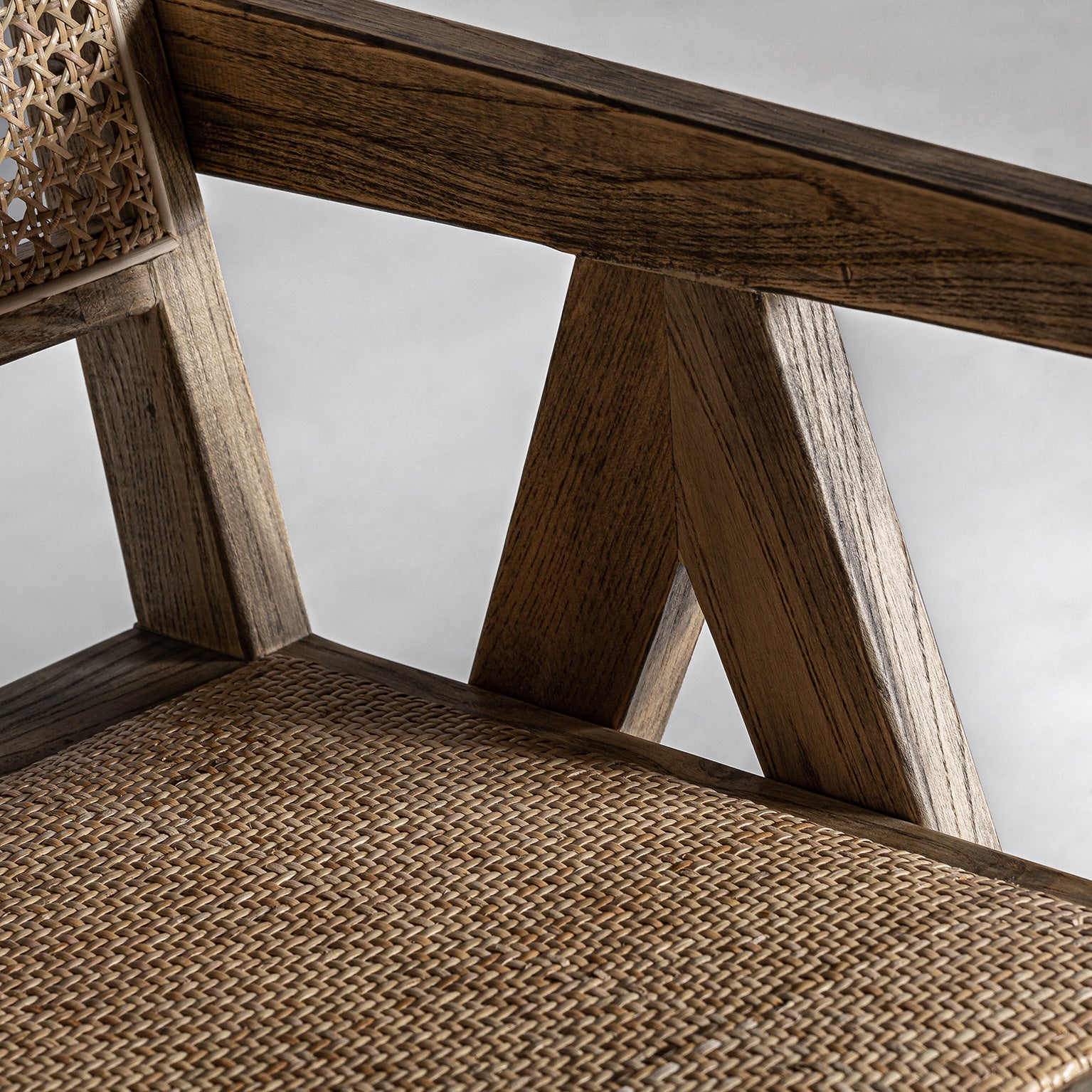 Cieza Contemporary Dining Chair - Natural Elm & Rattan