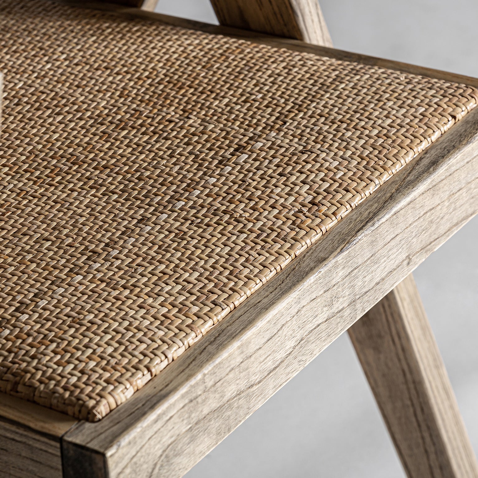 Cieza Contemporary Dining Chair - Natural Elm & Rattan