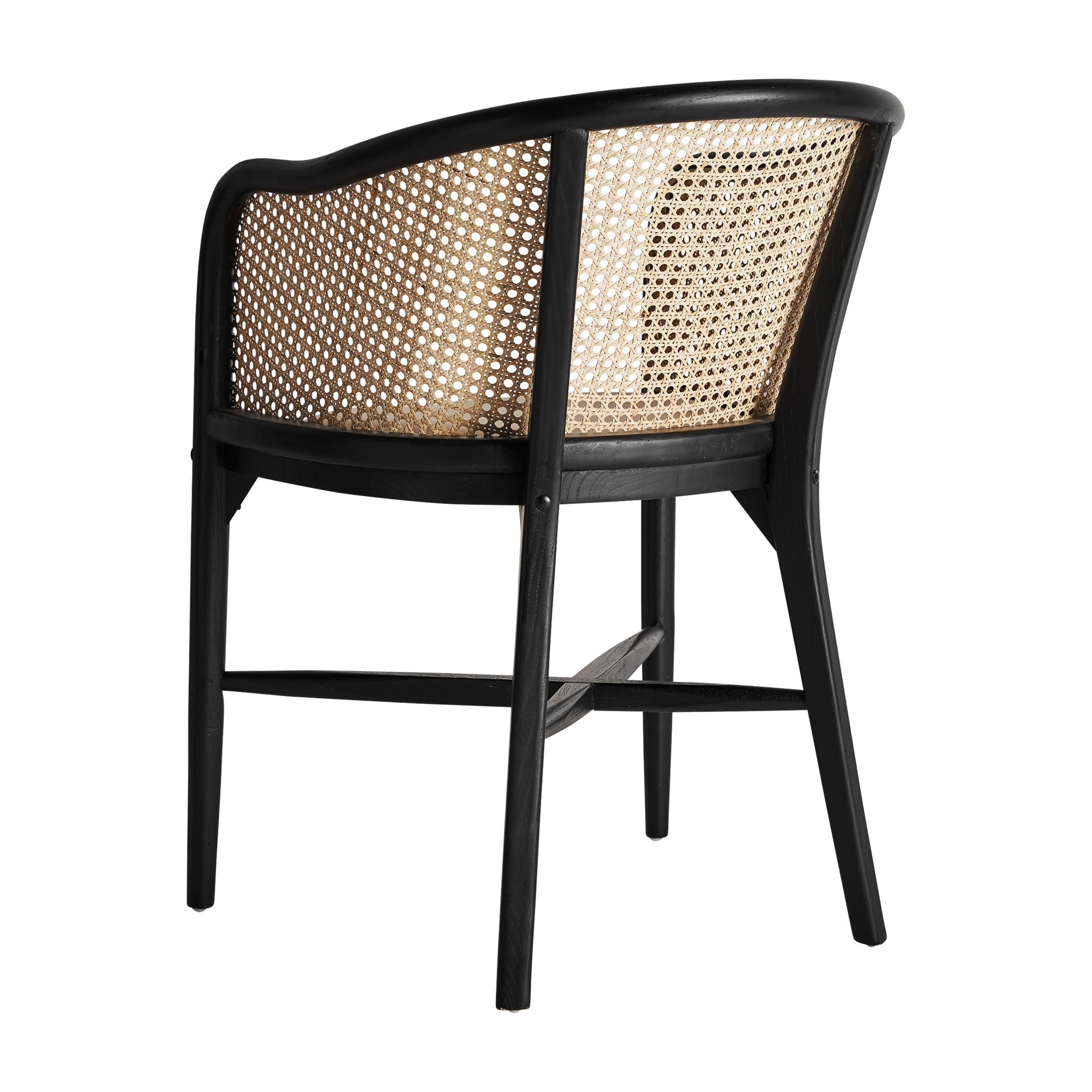 Nuchis Contemporary Birch Armchair – Black & Linen