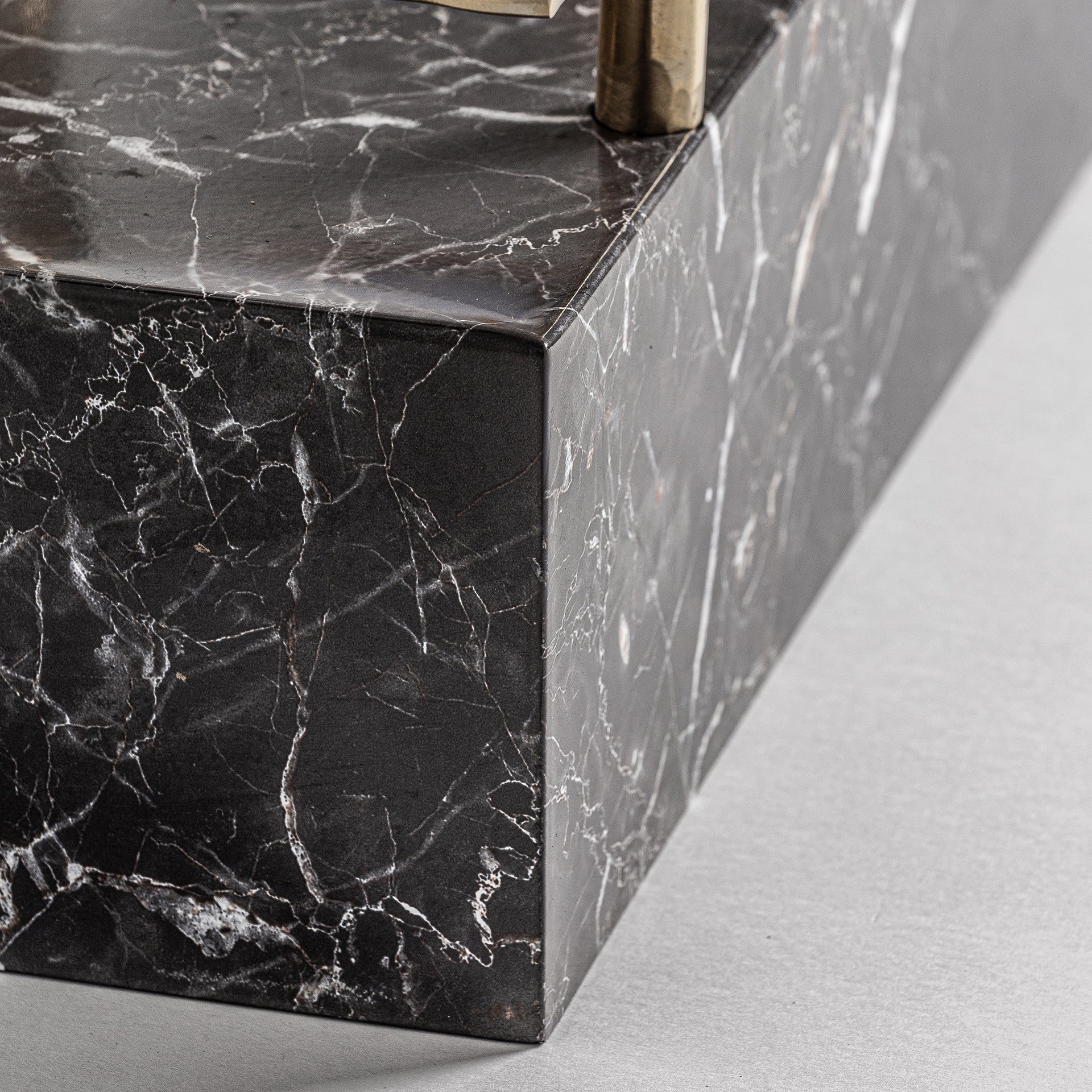 Breisach Art Deco Bookcase - Gold Steel & Glass Display Shelf