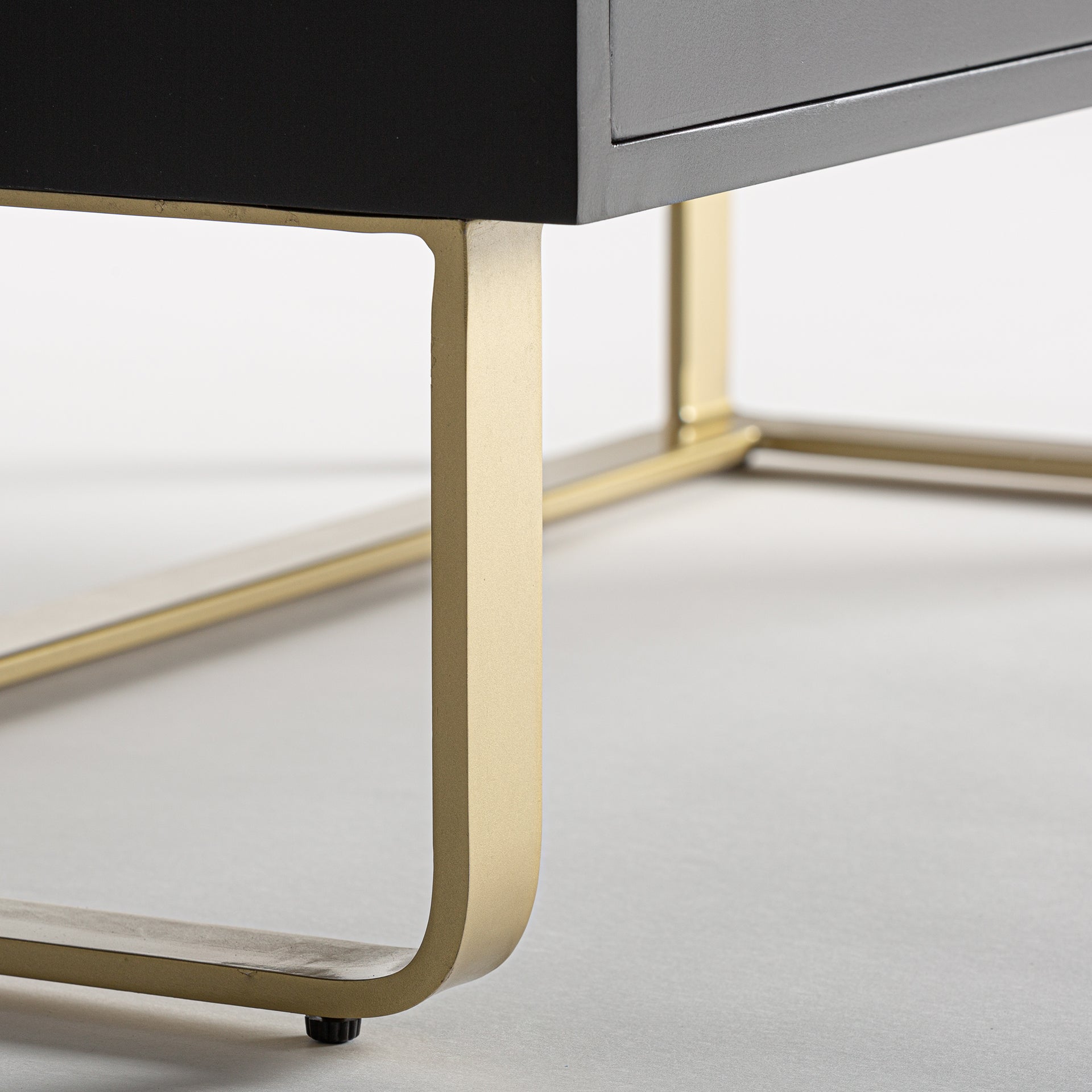 Gatsby Art Deco Chest of Drawers - Black MDF with Bone Inlay & Gold Accents