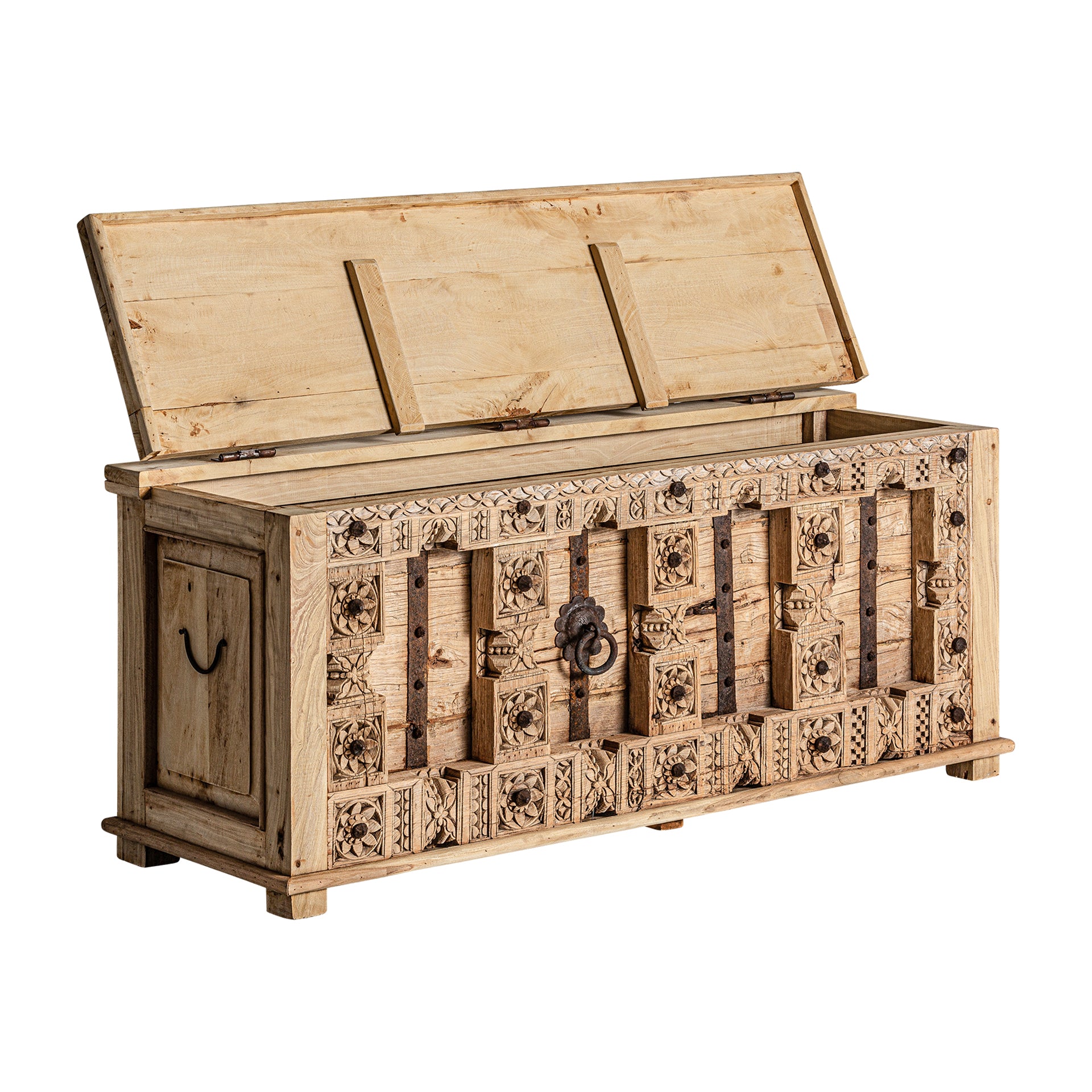 Phalodi Mango Wood TV Stand - Ethnic Style Brown Finish