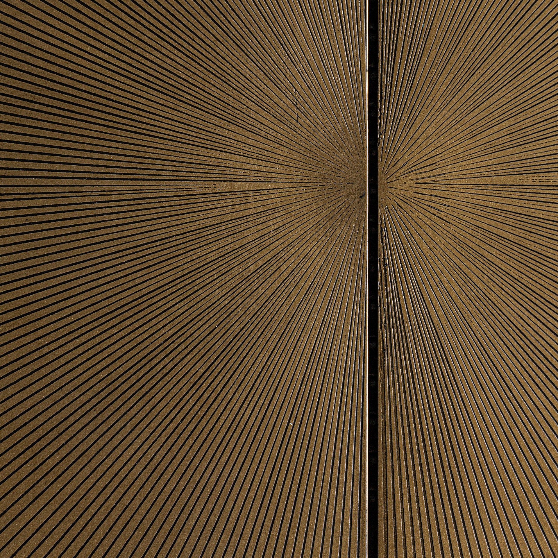 Dobeln Art Deco Wardrobe - Black Mango Wood with Gold Accents