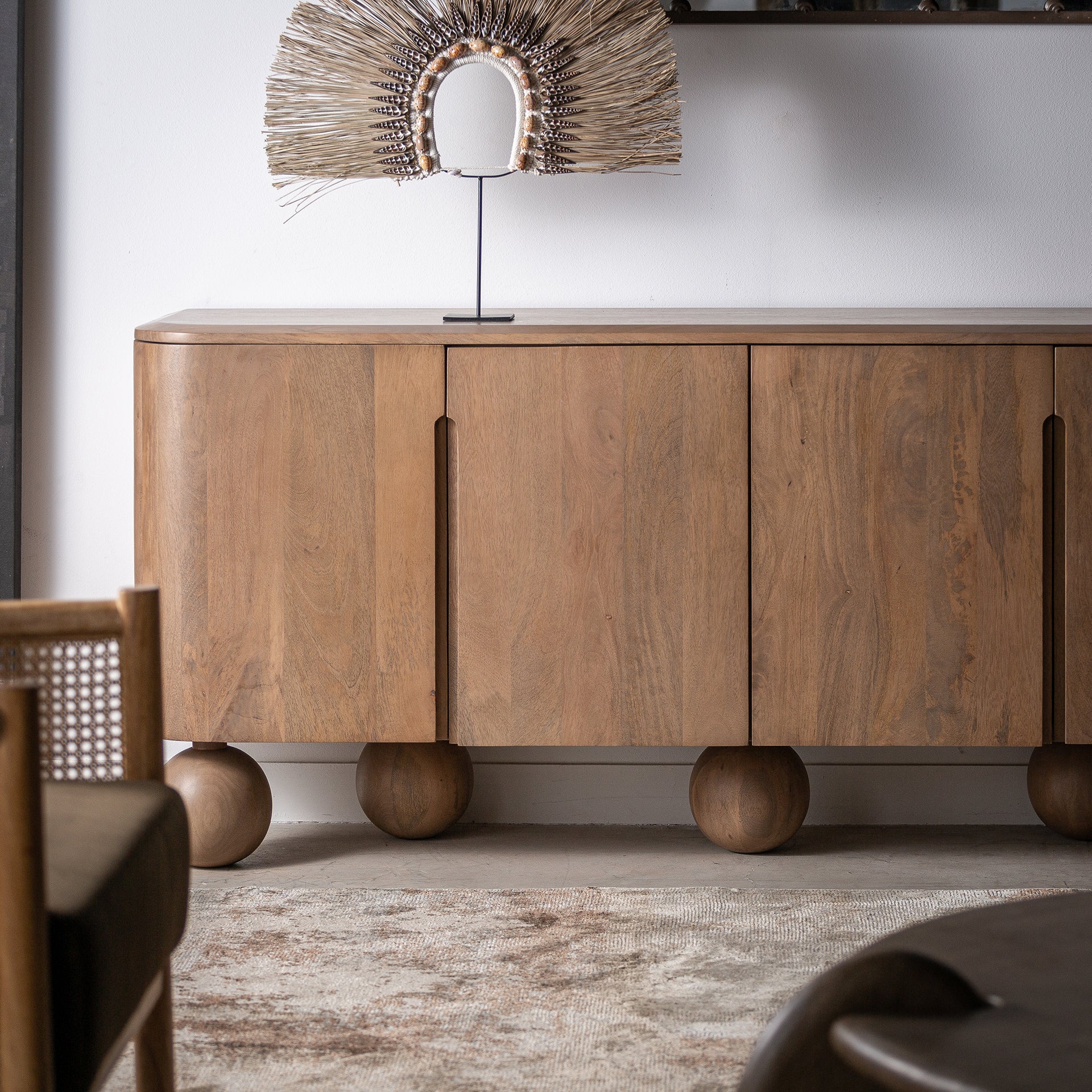 Bocksberg Contemporary Mango Wood Sideboard - Brown Storage Cabinet