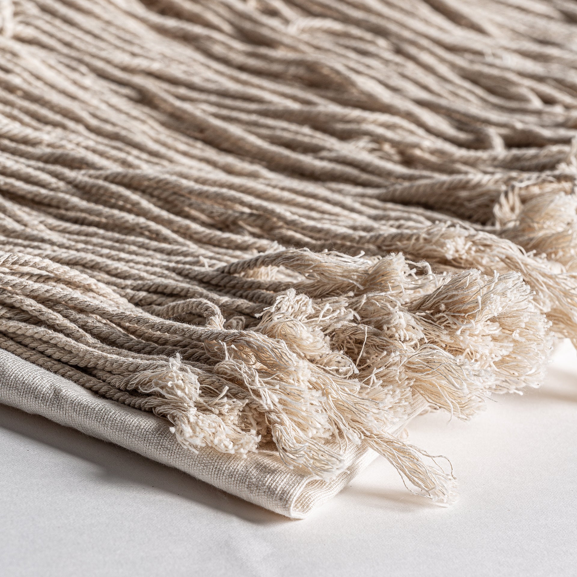 Clancy Provenzal Cotton Blanket - White & Polyester Blend