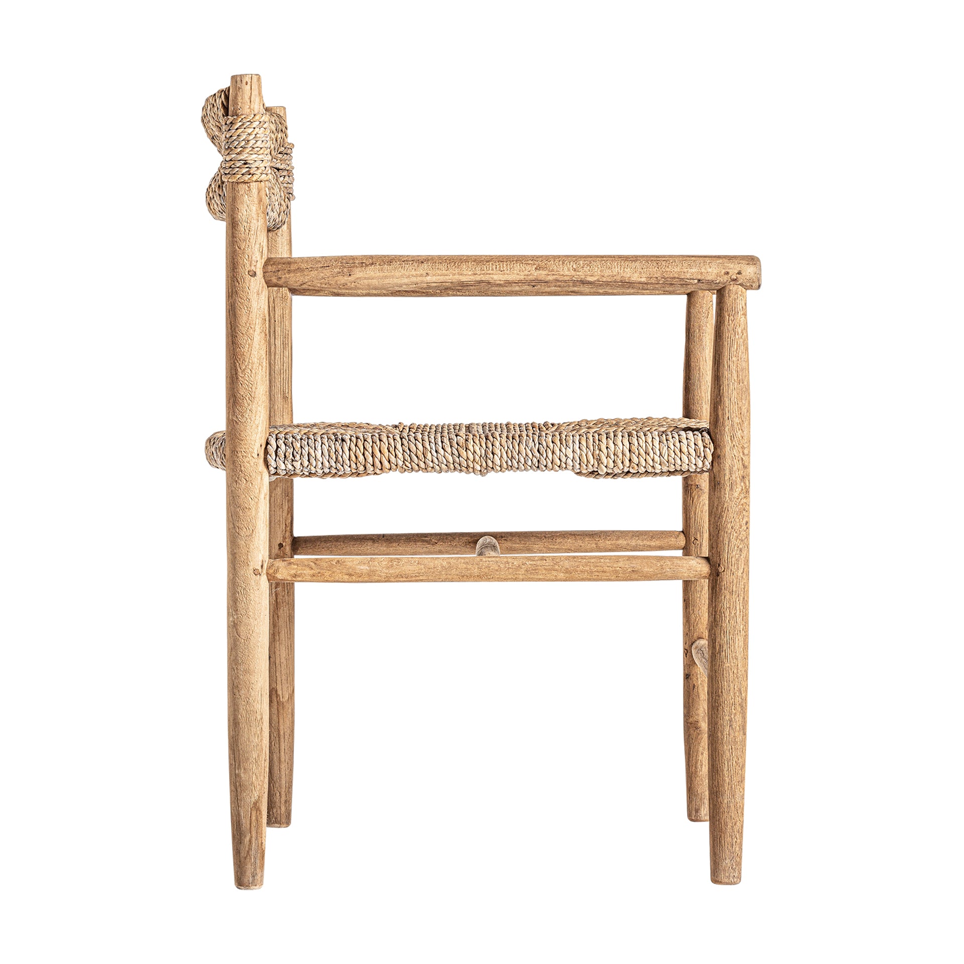 Manhula Teak Armchair – Colonial Style Natural Fiber Seating
