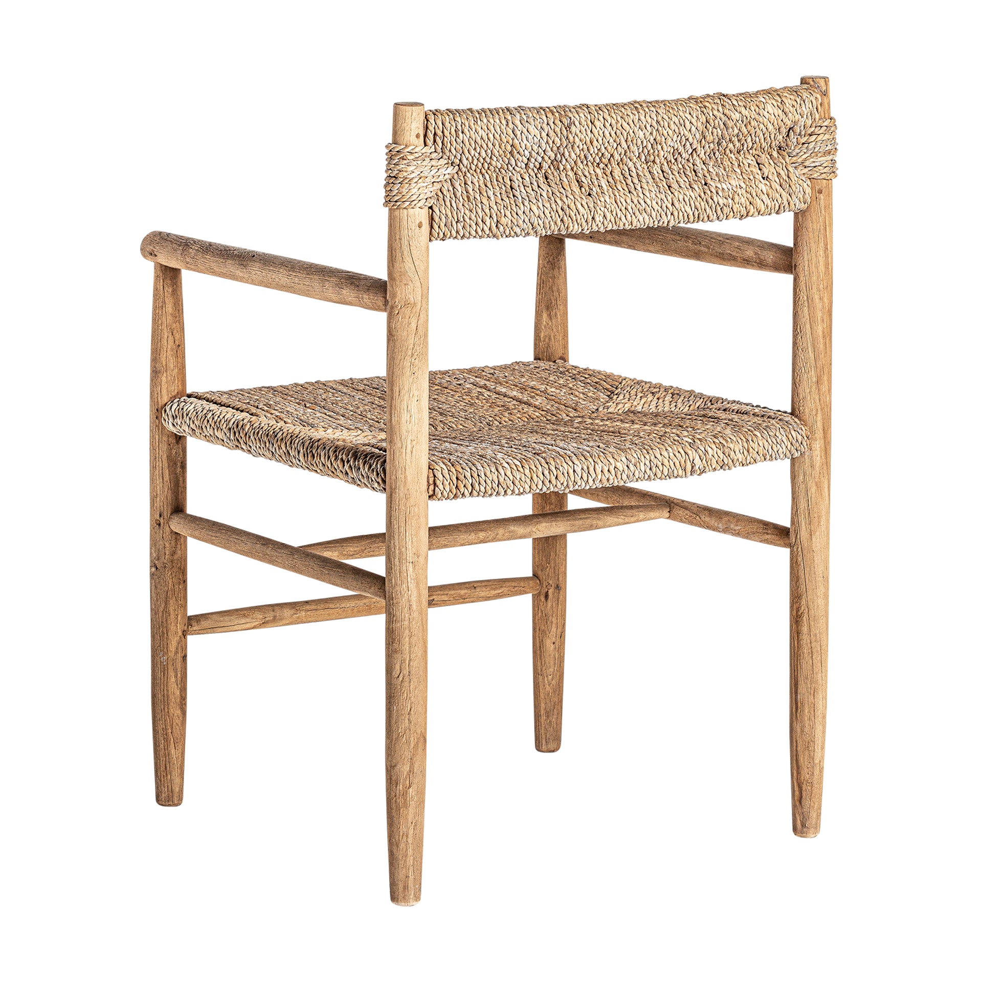 Manhula Teak Armchair – Colonial Style Natural Fiber Seating