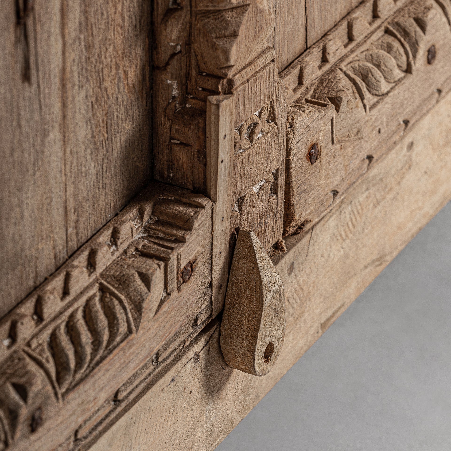 Socken Colonial Wardrobe - Teak Wood & Black Iron