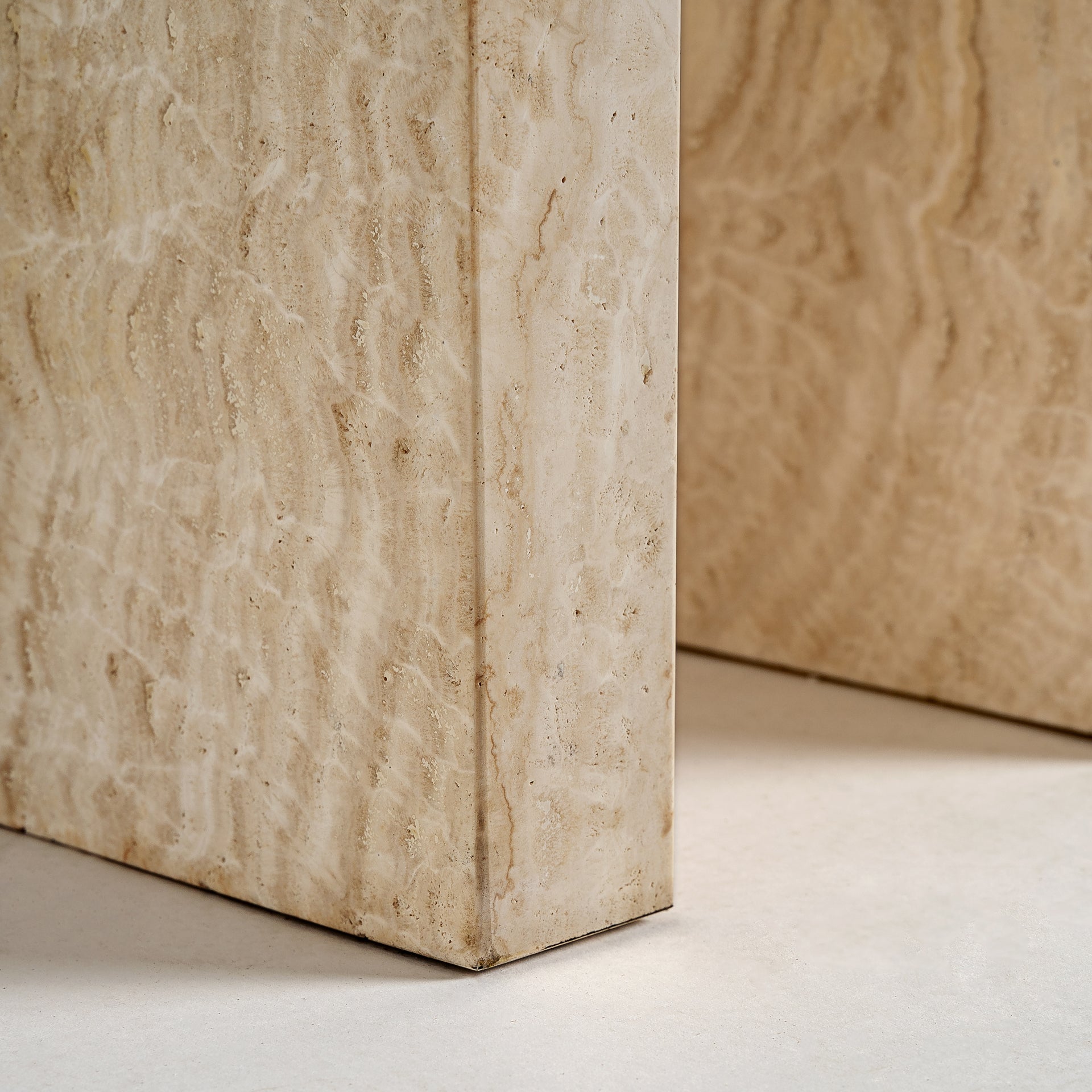 Thiennes Art Deco Travertine Console Table