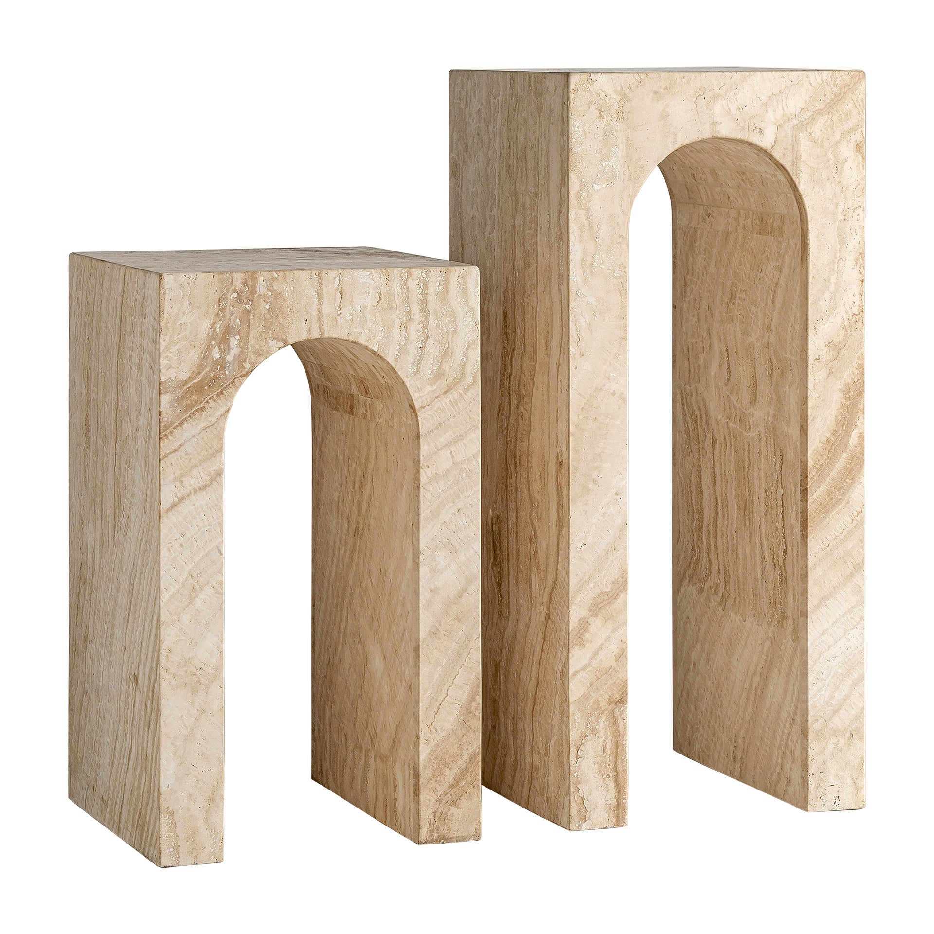 Thiennes Art Deco Travertine Console Table