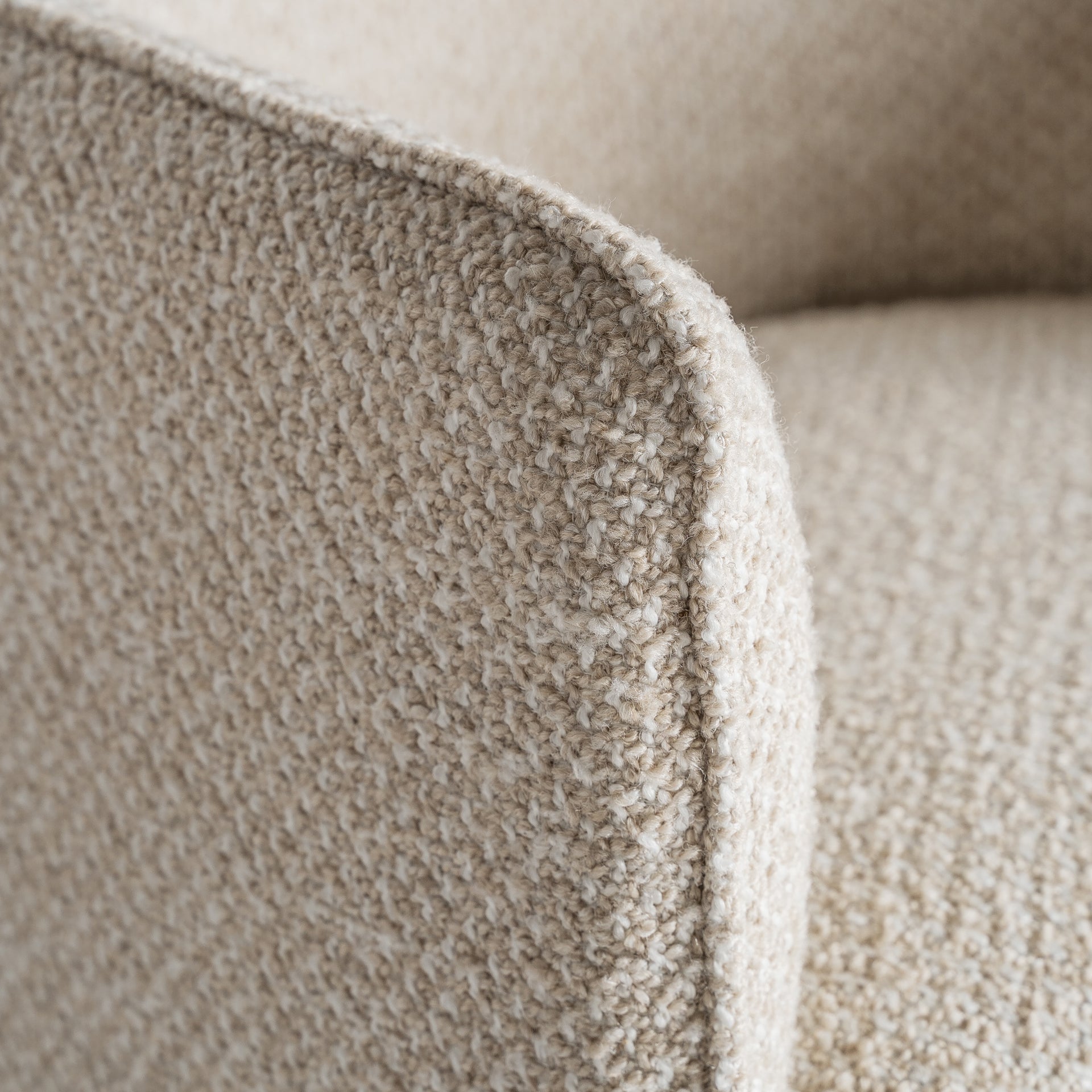 MAYUN Art Deco Armchair - Beige Polyester & Iron Frame