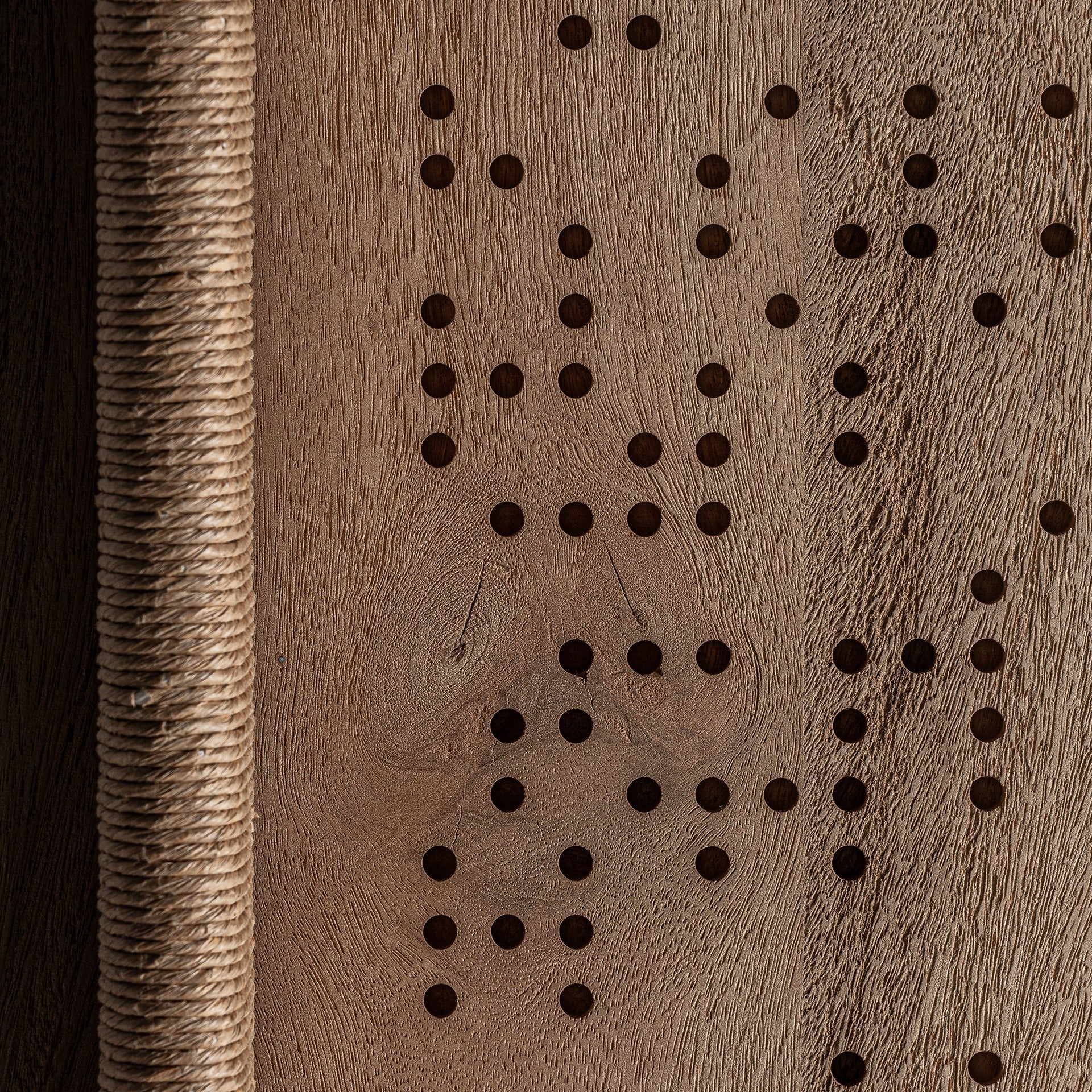 Jacquard Mango Wood TV Stand - Contemporary Light Brown Media Console