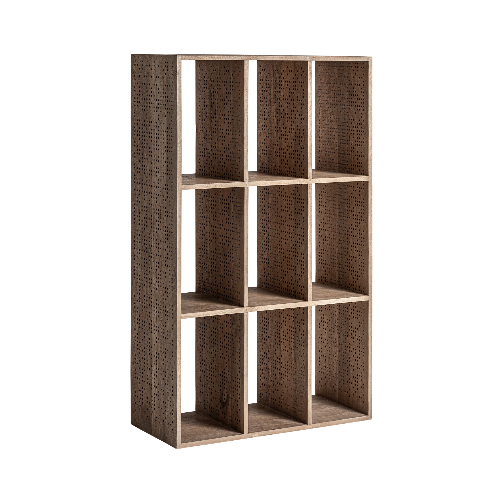 Jacquard Mango Wood Bookcase - Contemporary Light Brown Storage